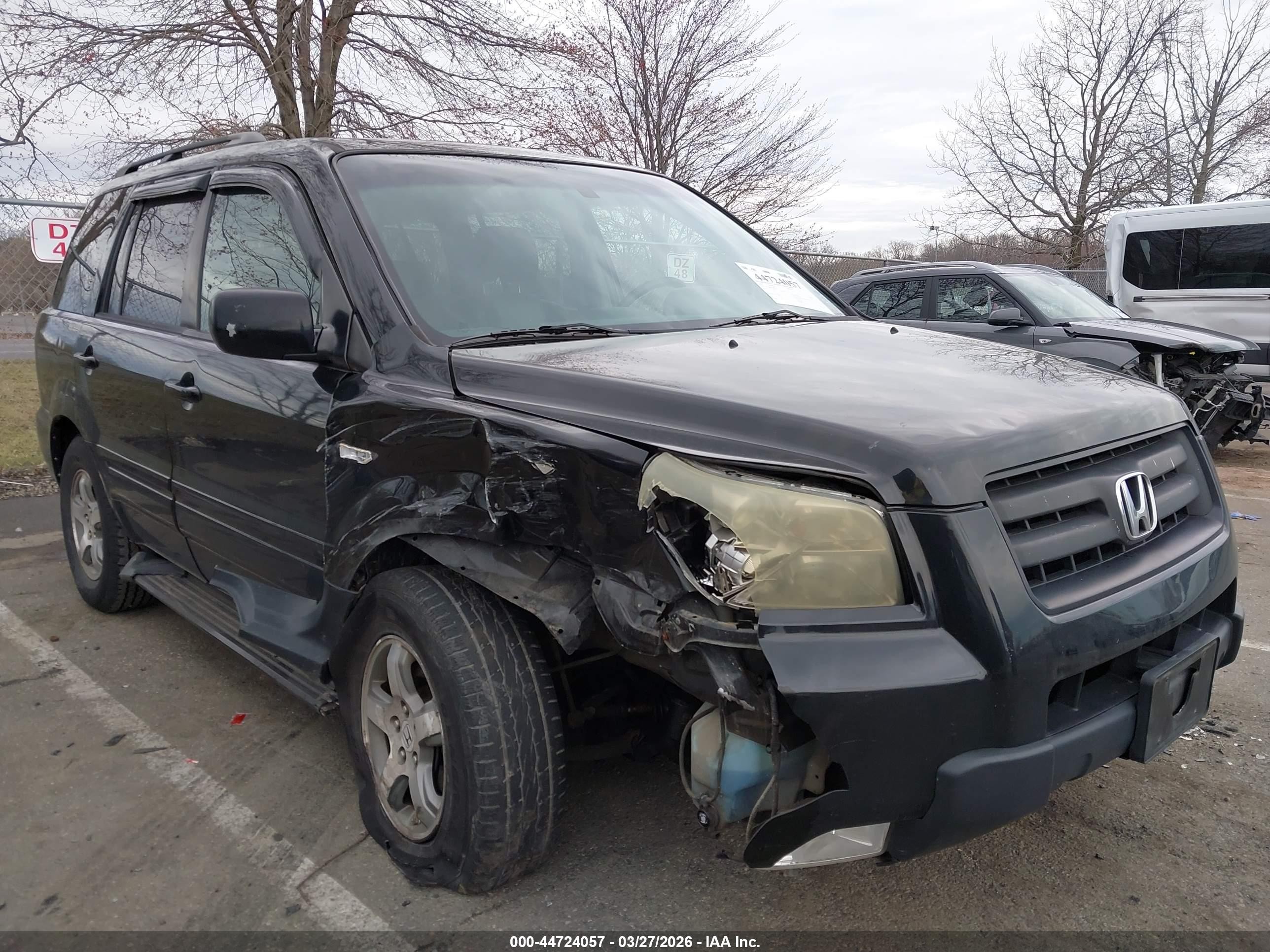 2007 Honda Pilot Ex-l Black vin: 5FNYF18557B003947
