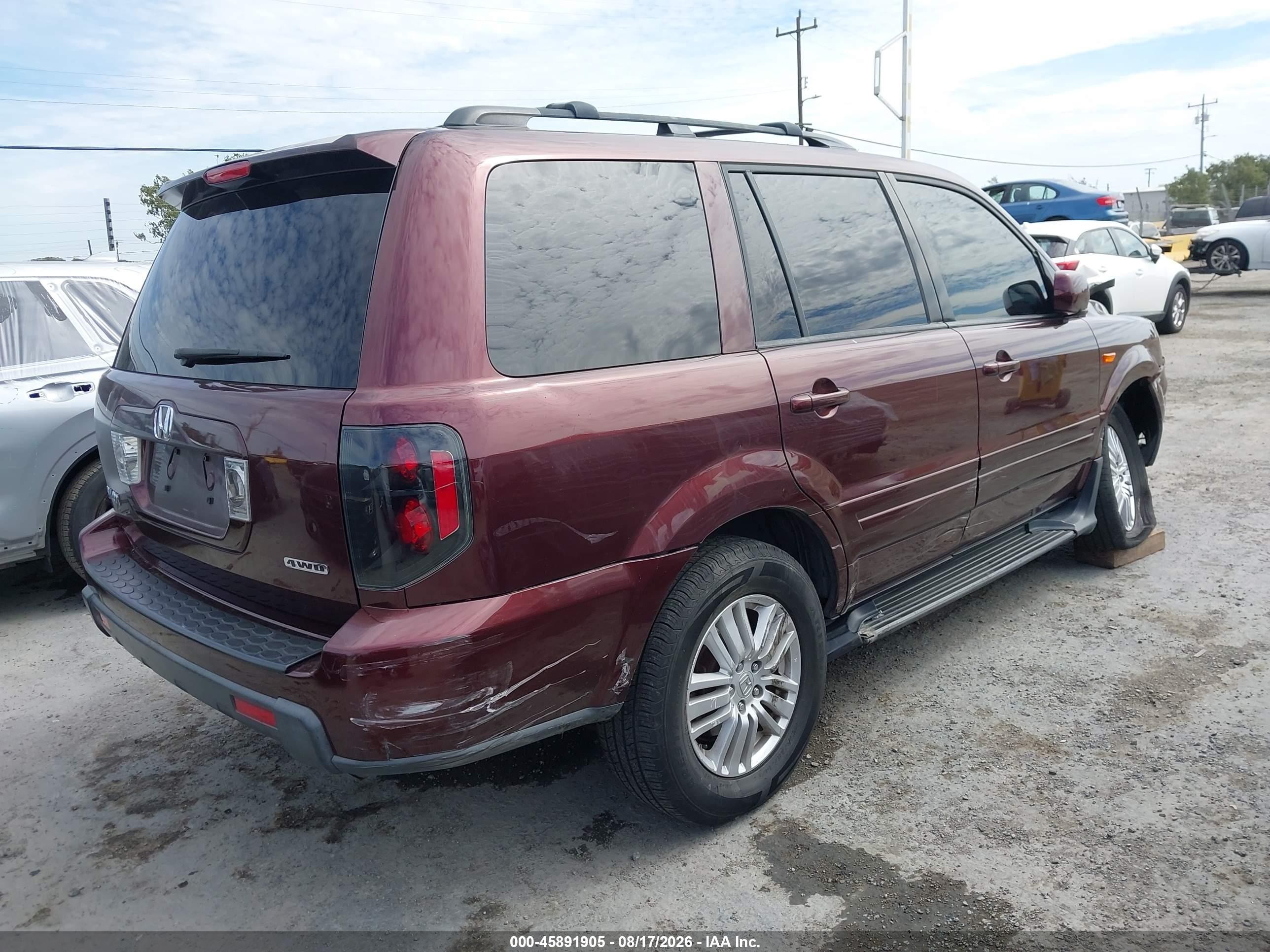 2007 Honda Pilot Ex-l Бордовый vin: 5FNYF18557B004418