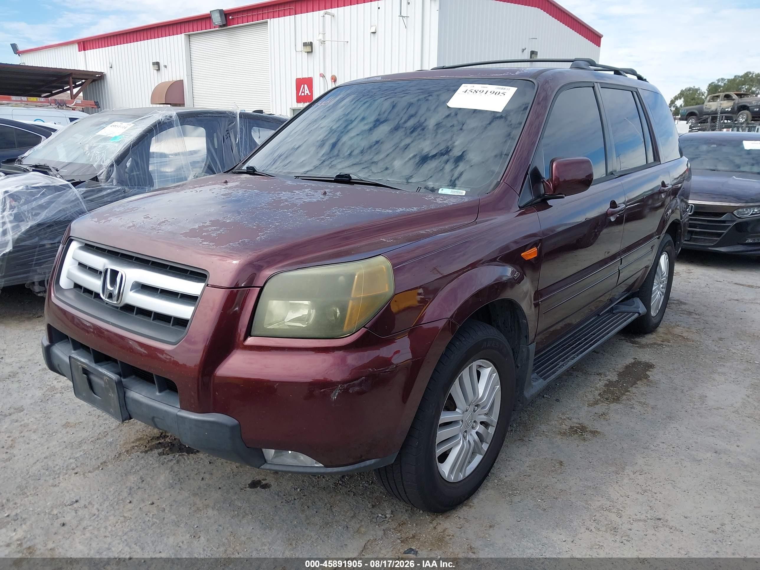 2007 Honda Pilot Ex-l Бордовый vin: 5FNYF18557B004418