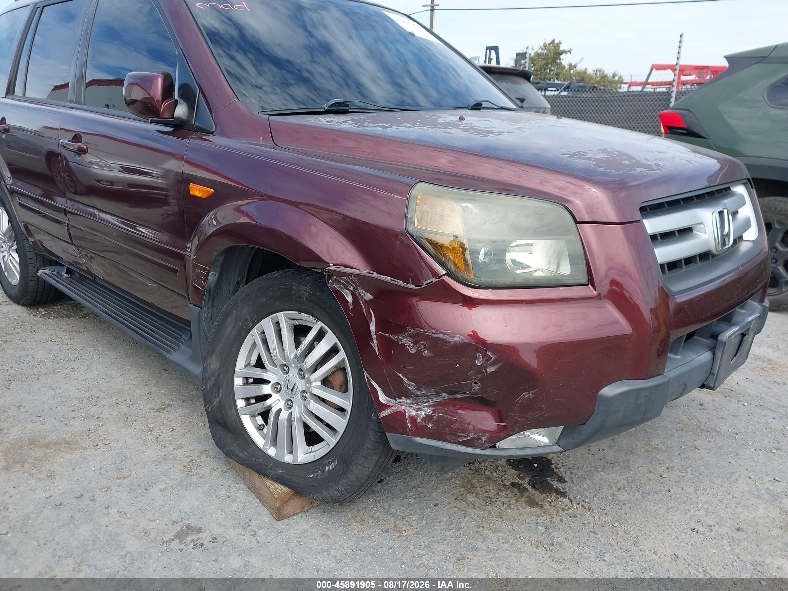2007 Honda Pilot Ex-l Бордовый vin: 5FNYF18557B004418