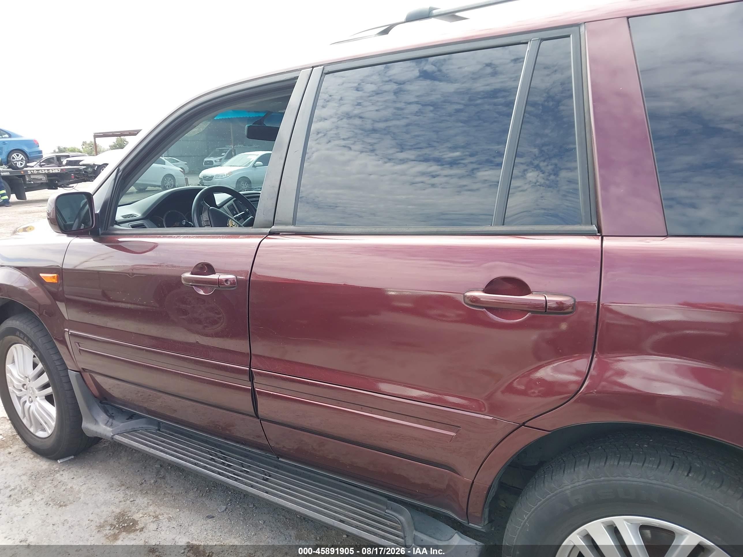 2007 Honda Pilot Ex-l Бордовый vin: 5FNYF18557B004418