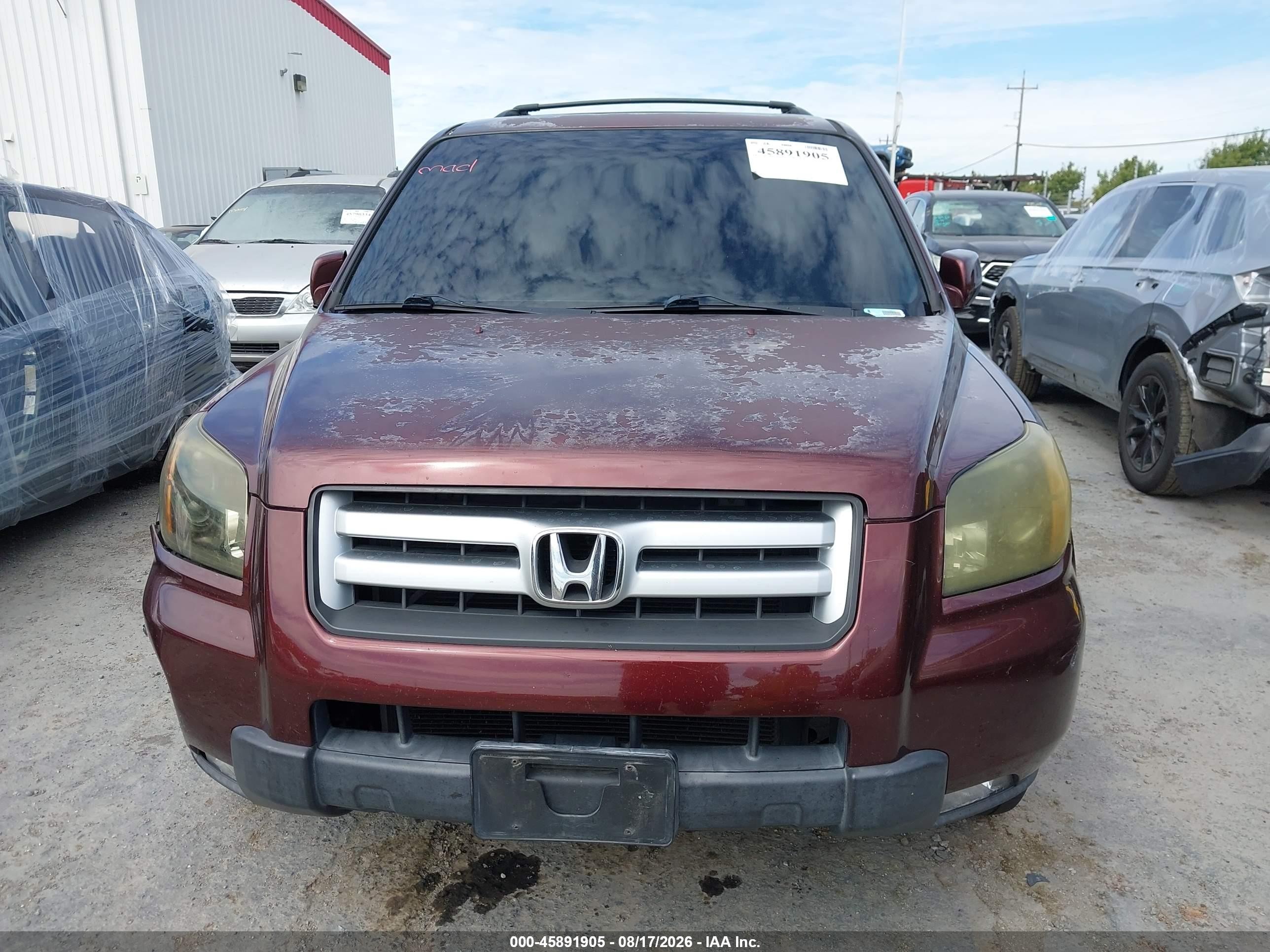 2007 Honda Pilot Ex-l Бордовый vin: 5FNYF18557B004418