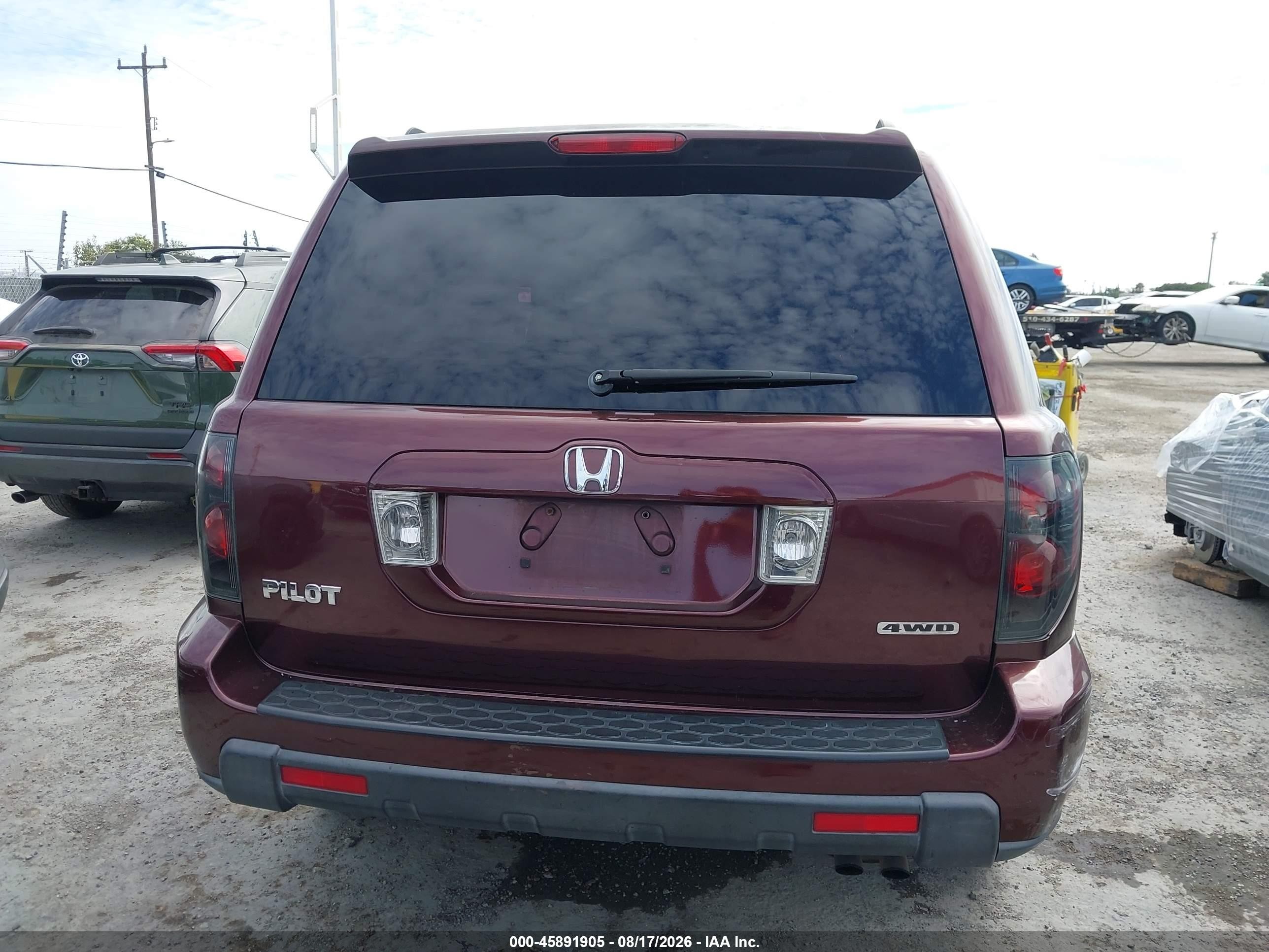 2007 Honda Pilot Ex-l Бордовый vin: 5FNYF18557B004418