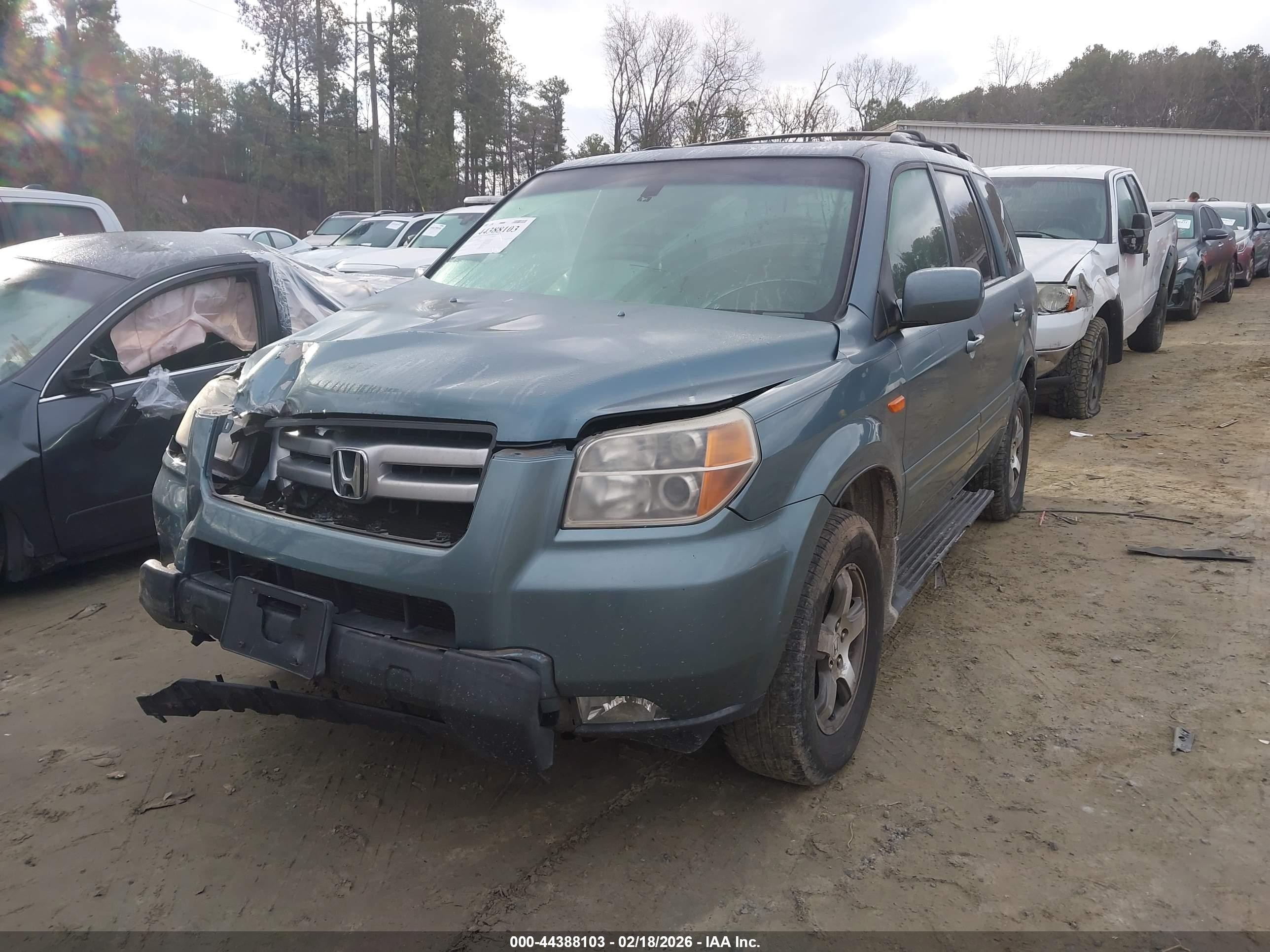 2007 Honda Pilot Ex-l Blue vin: 5FNYF18557B005424