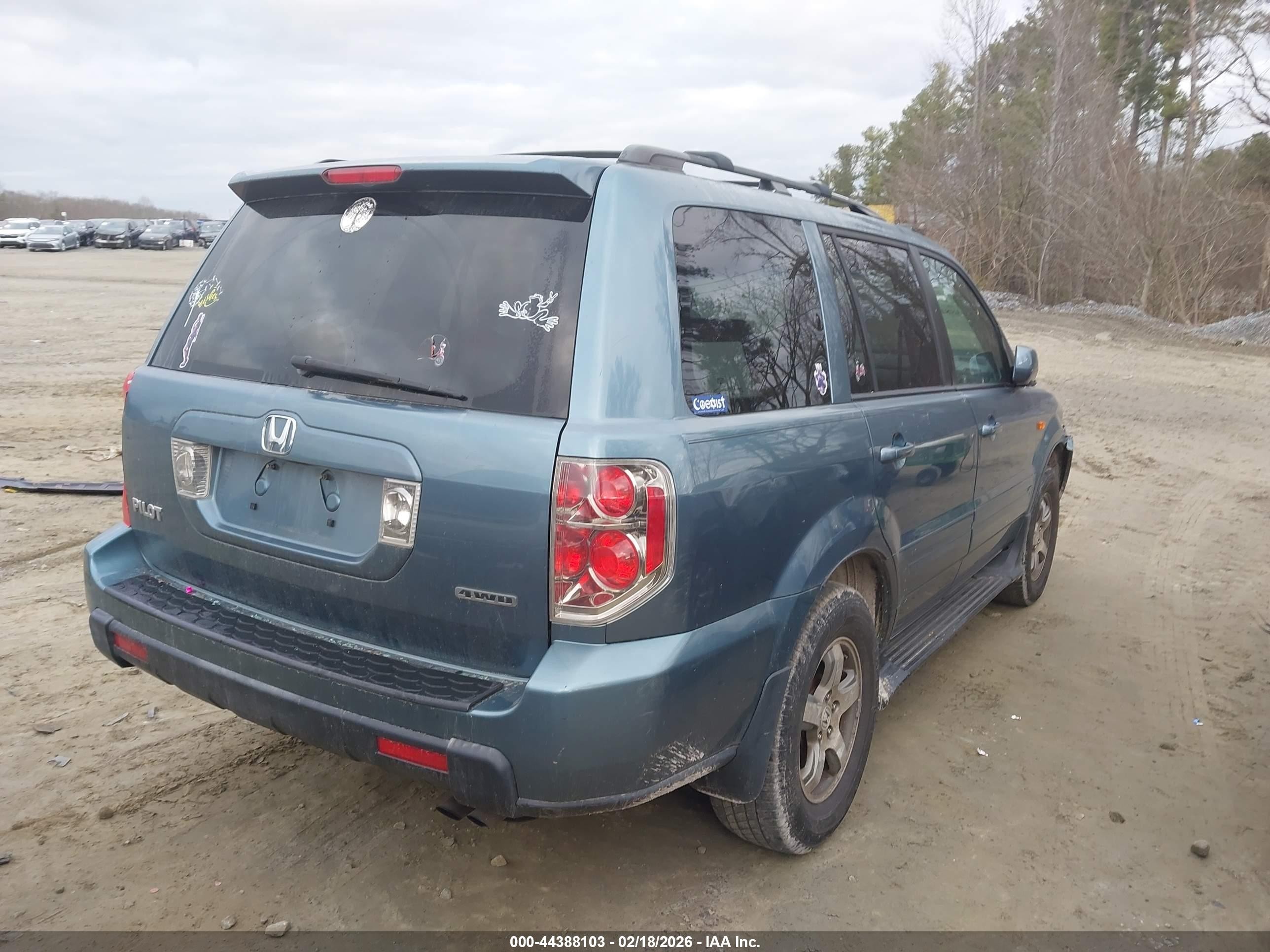 2007 Honda Pilot Ex-l Blue vin: 5FNYF18557B005424