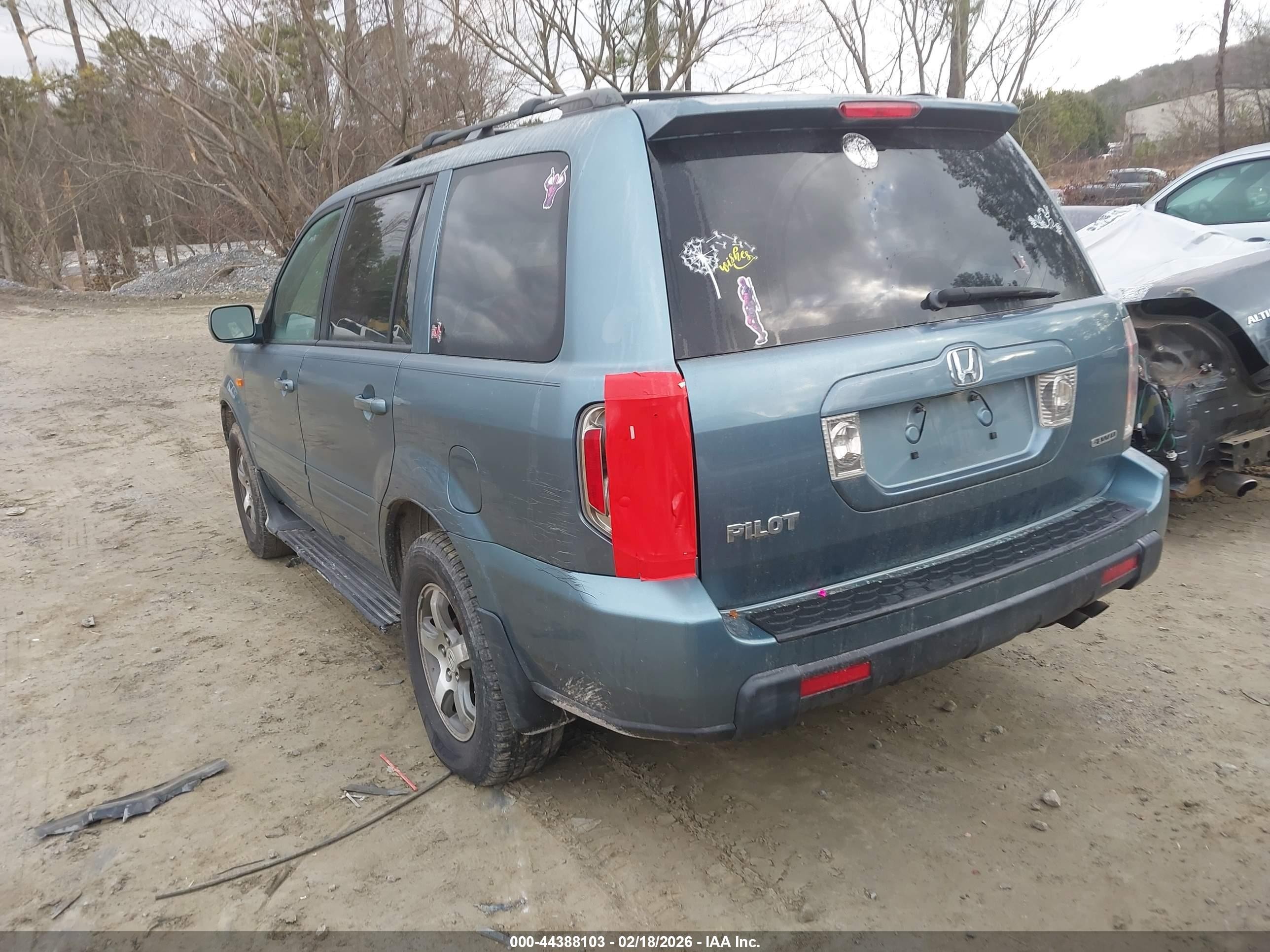 2007 Honda Pilot Ex-l Blue vin: 5FNYF18557B005424