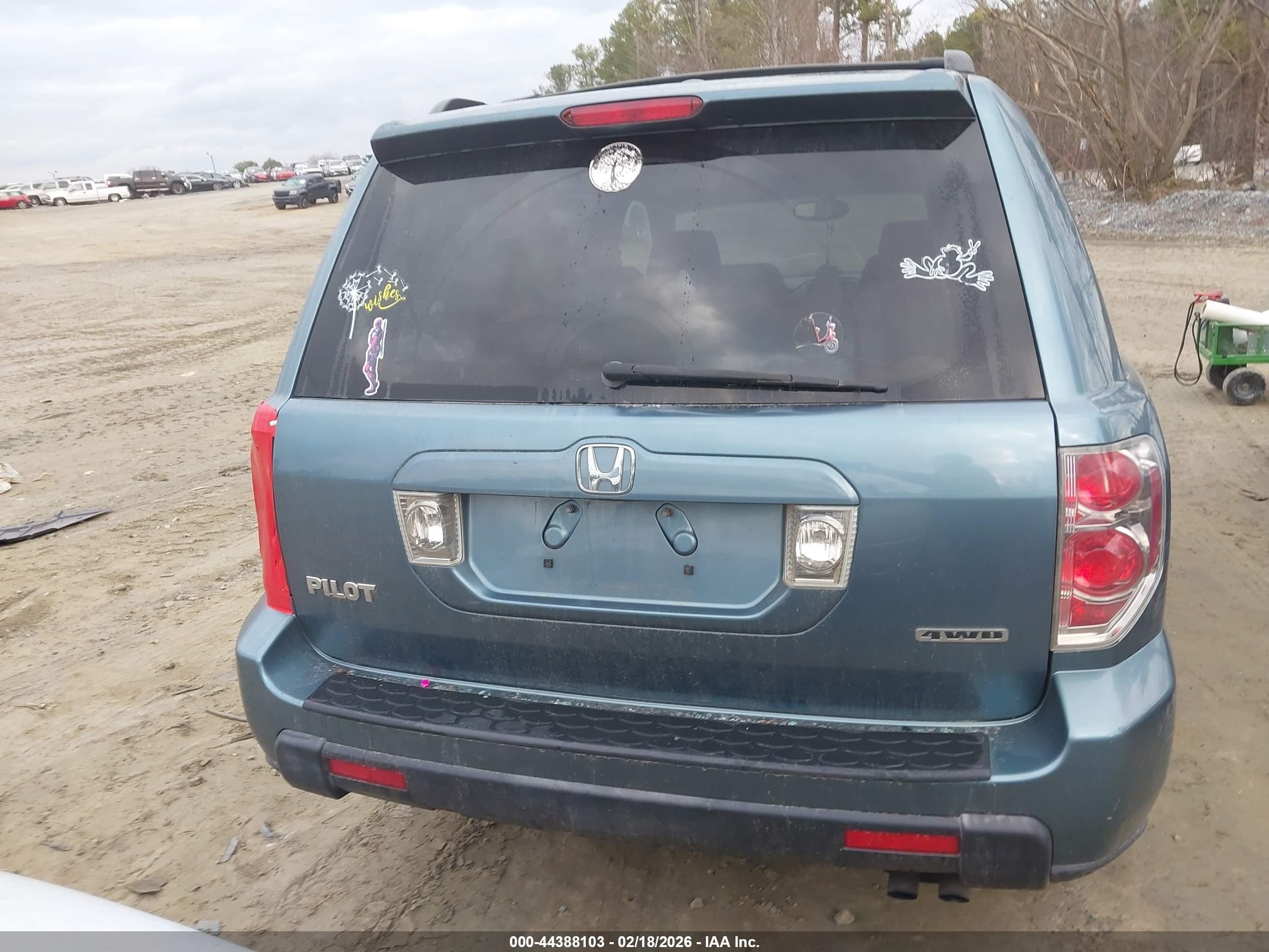2007 Honda Pilot Ex-l Blue vin: 5FNYF18557B005424