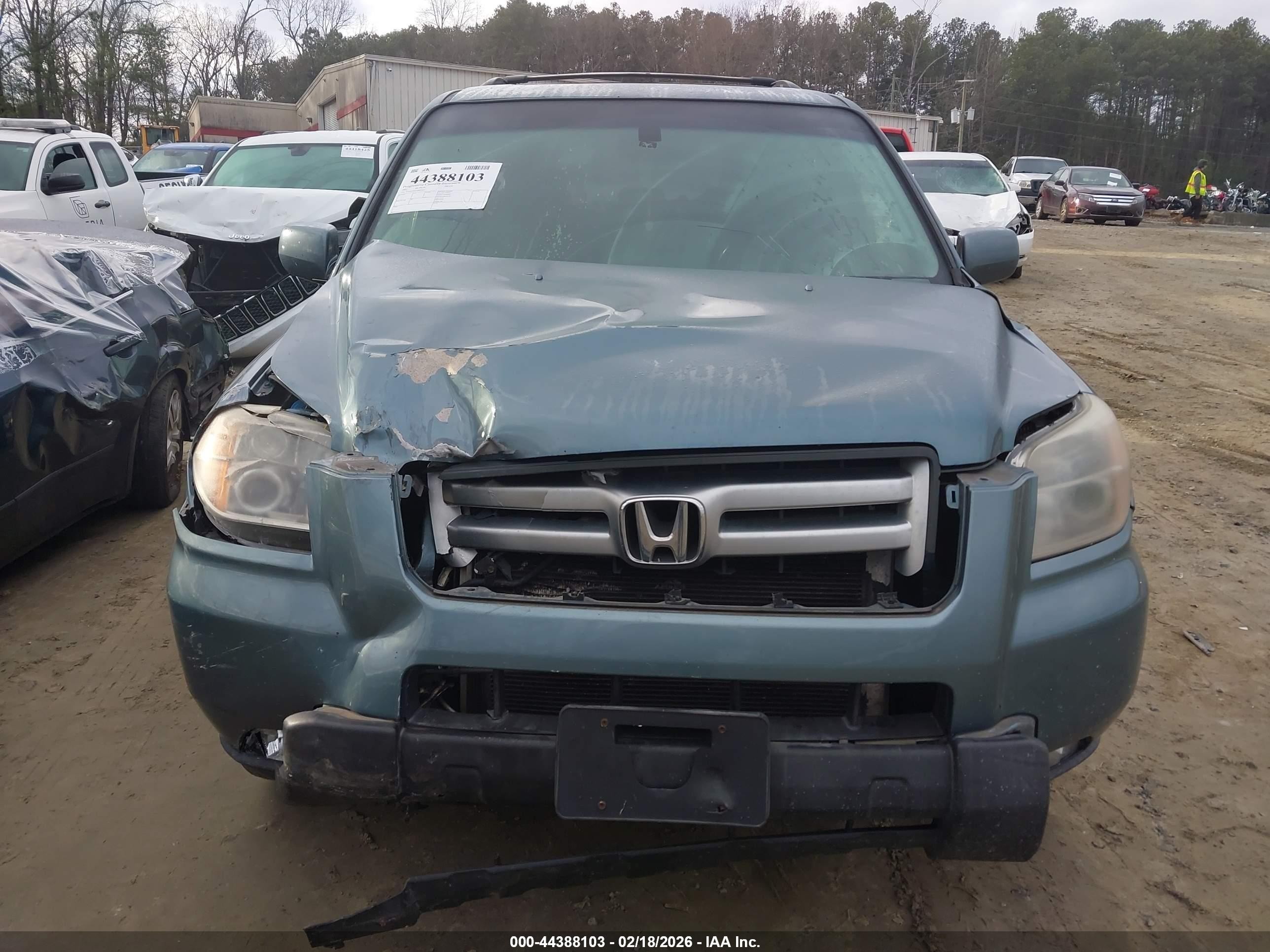 2007 Honda Pilot Ex-l Blue vin: 5FNYF18557B005424
