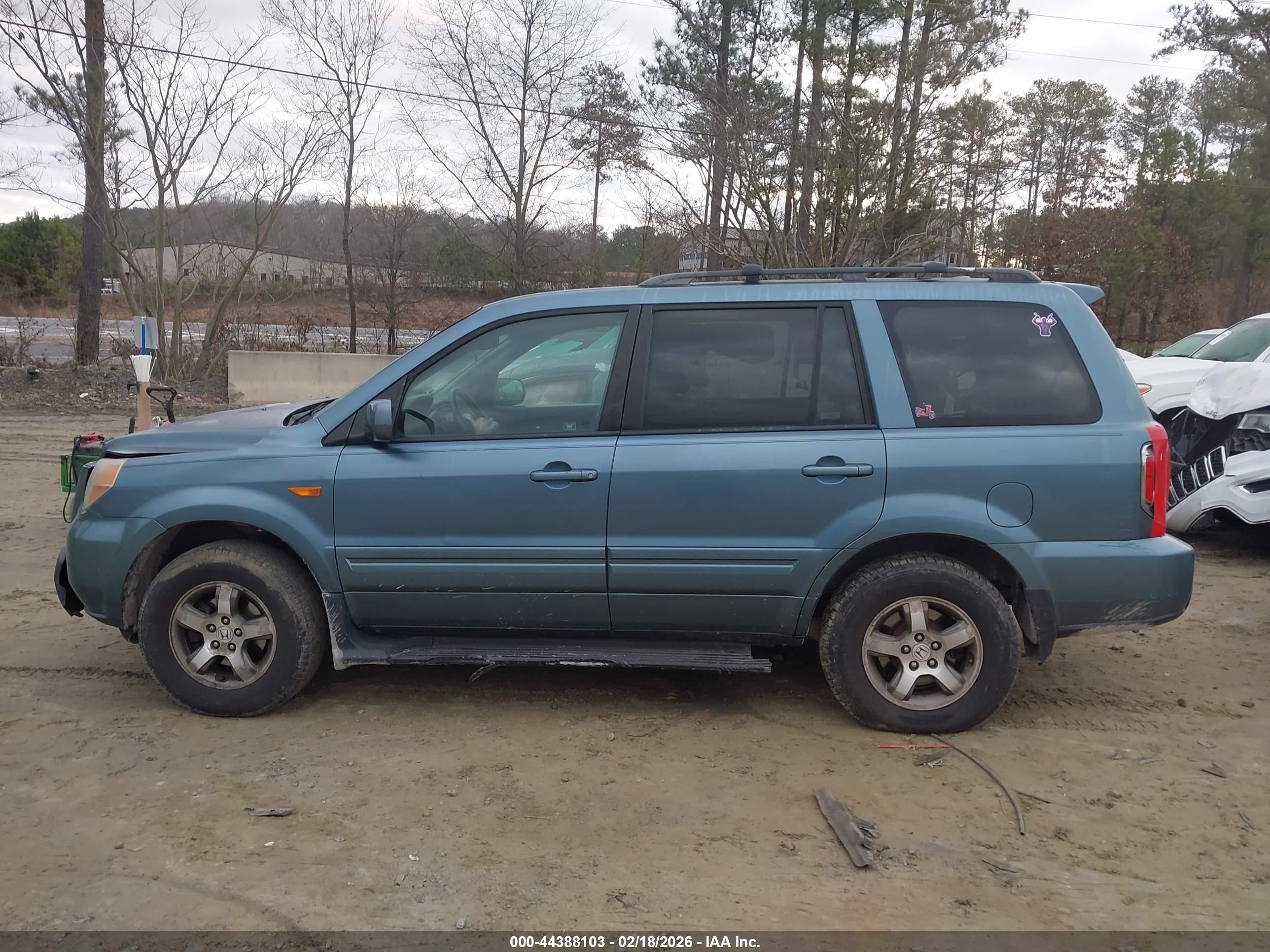 2007 Honda Pilot Ex-l Blue vin: 5FNYF18557B005424