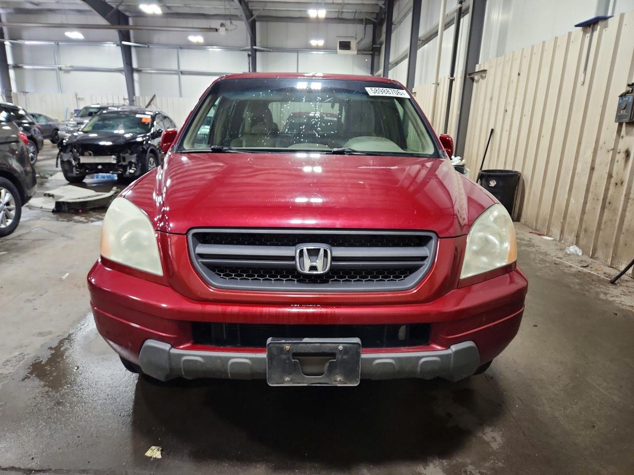 2004 Honda Pilot Exl Maroon vin: 5FNYF18564B001961