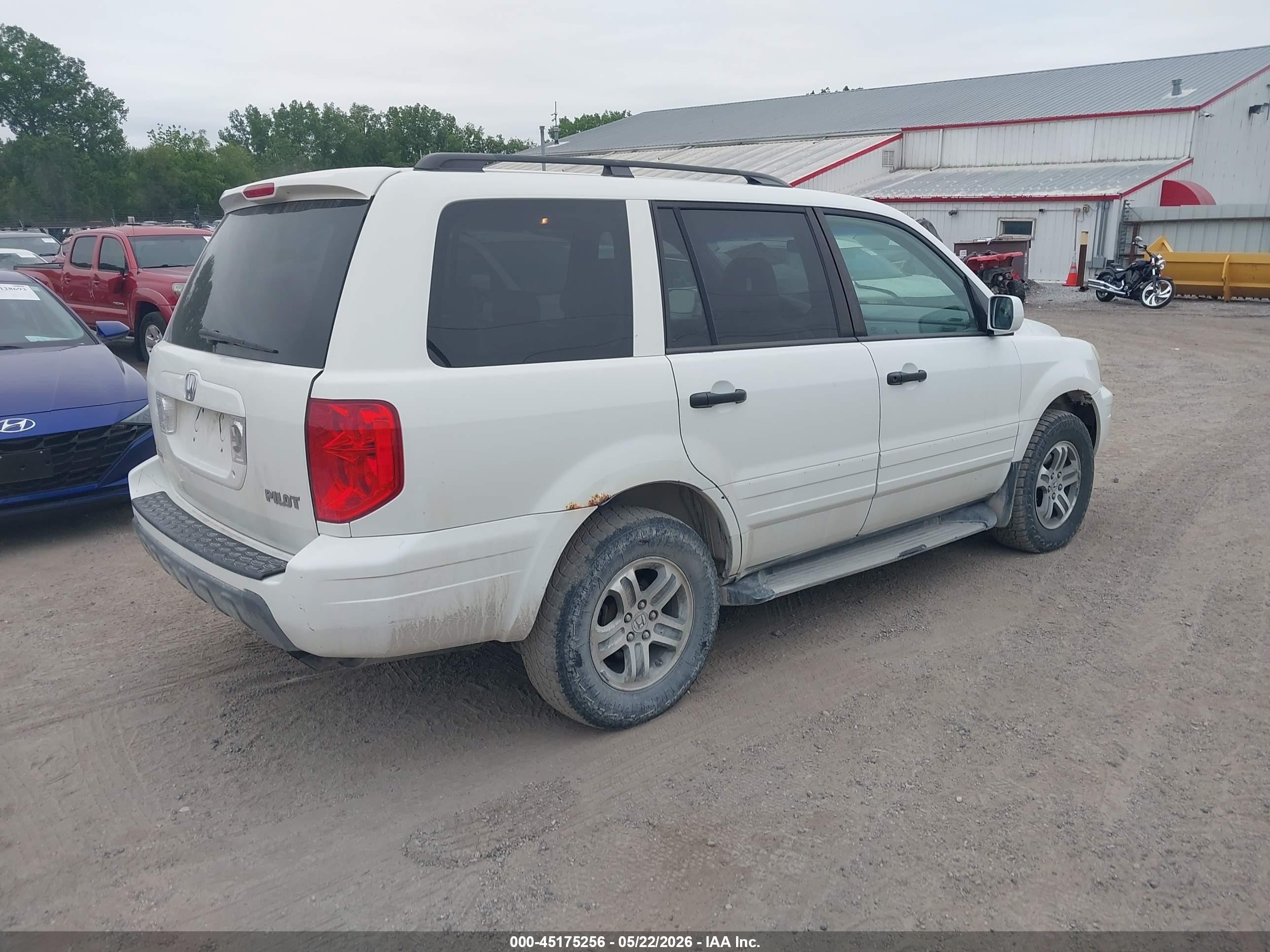 2005 Honda Pilot Ex-l White vin: 5FNYF18565B007874