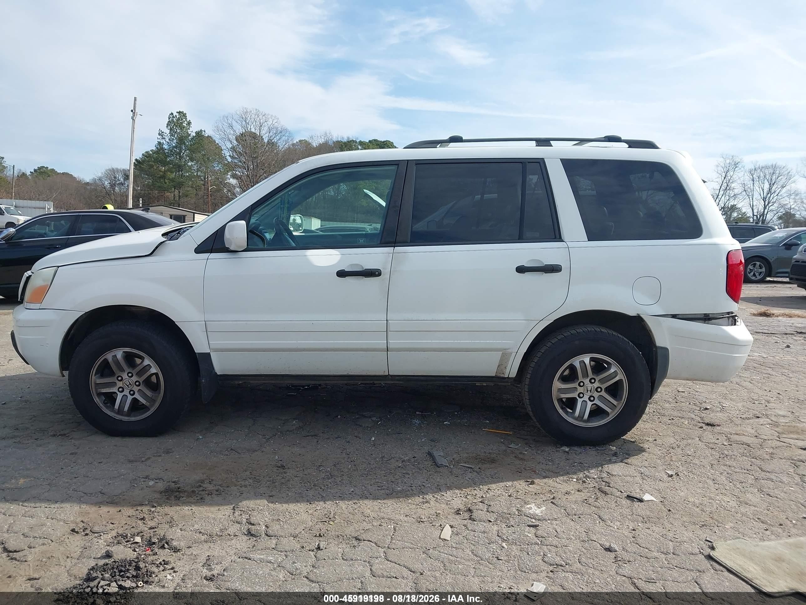 2005 Honda Pilot Ex-l White vin: 5FNYF18565B007907