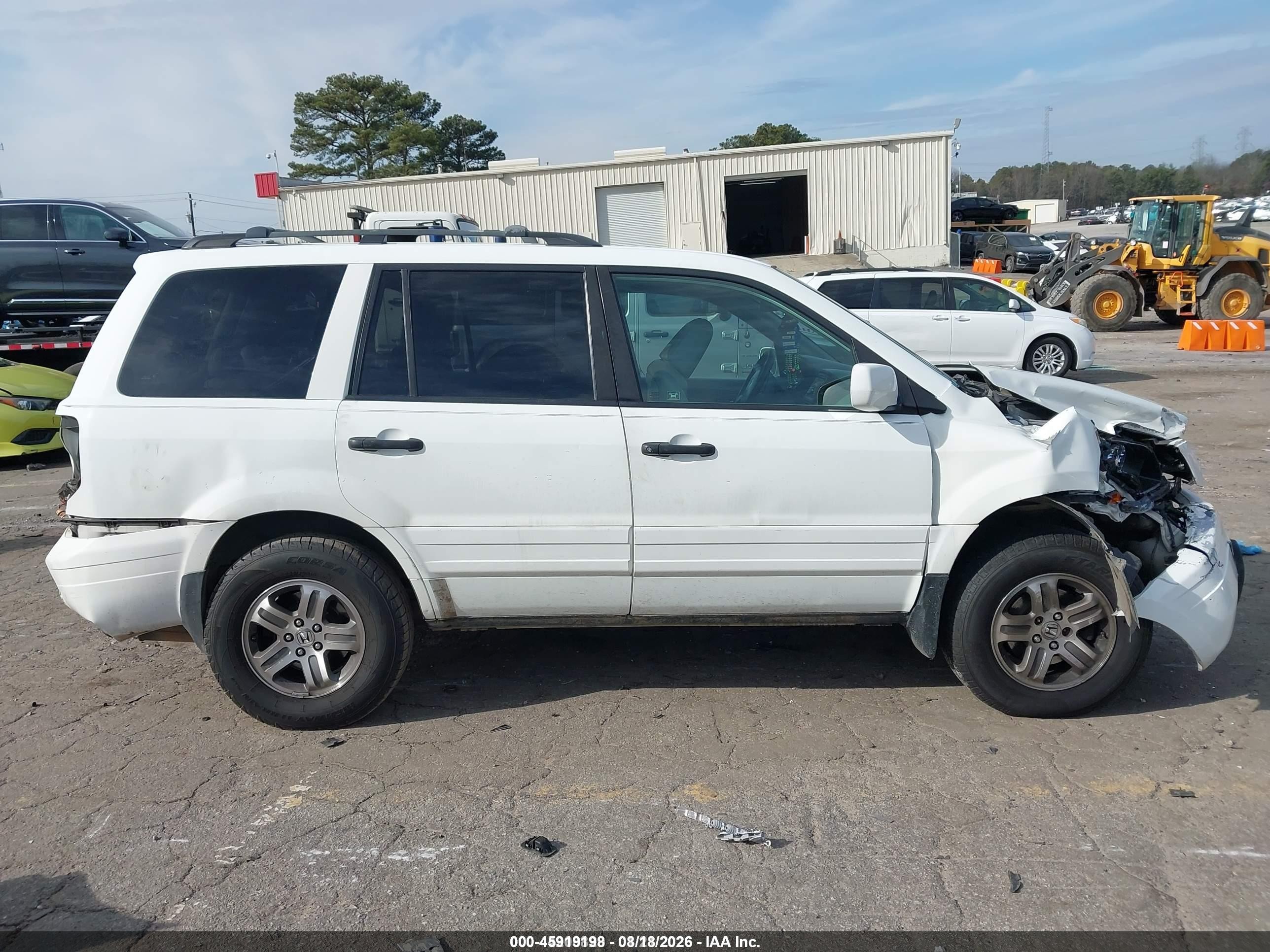 2005 Honda Pilot Ex-l White vin: 5FNYF18565B007907