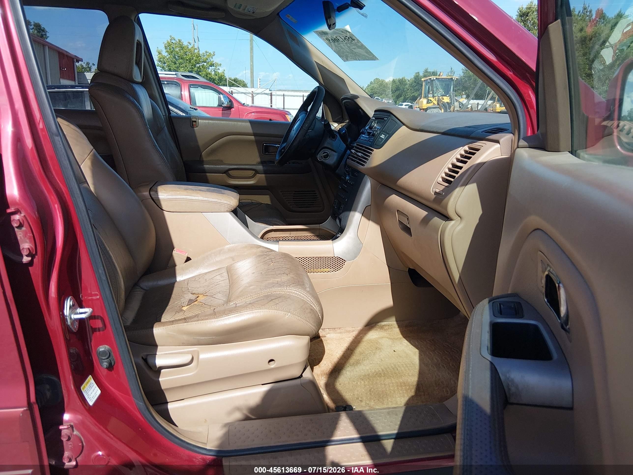 2005 Honda Pilot Ex-l Red vin: 5FNYF18565B021872