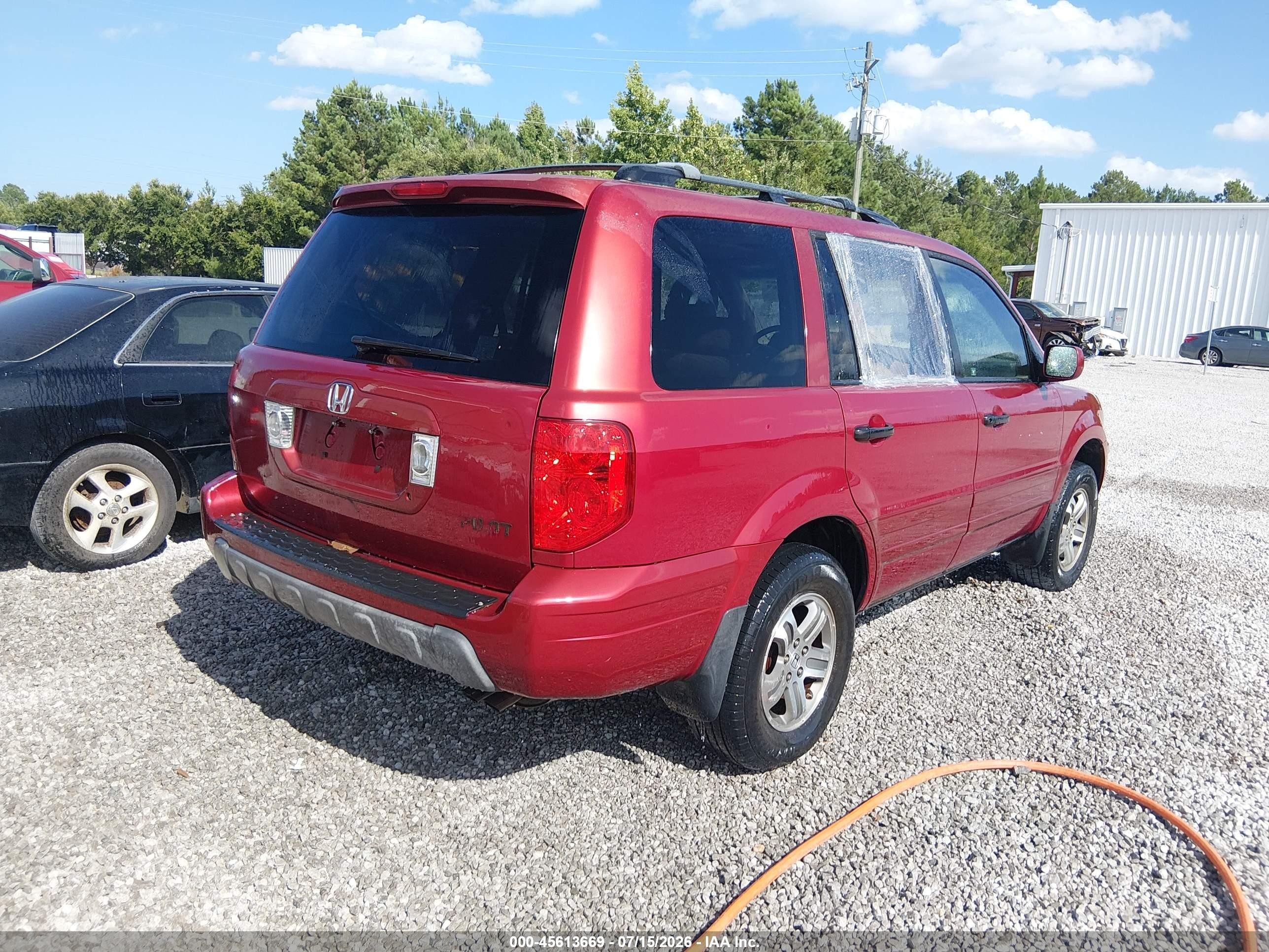2005 Honda Pilot Ex-l Red vin: 5FNYF18565B021872