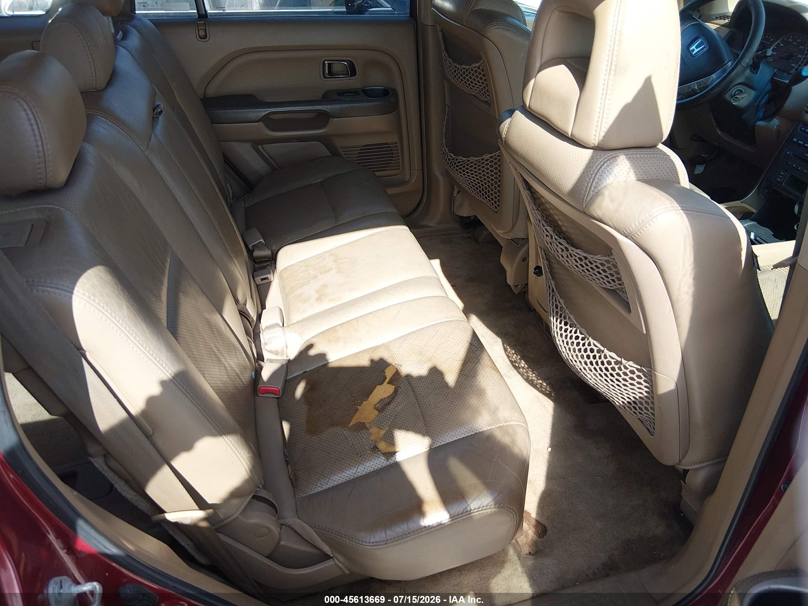 2005 Honda Pilot Ex-l Red vin: 5FNYF18565B021872