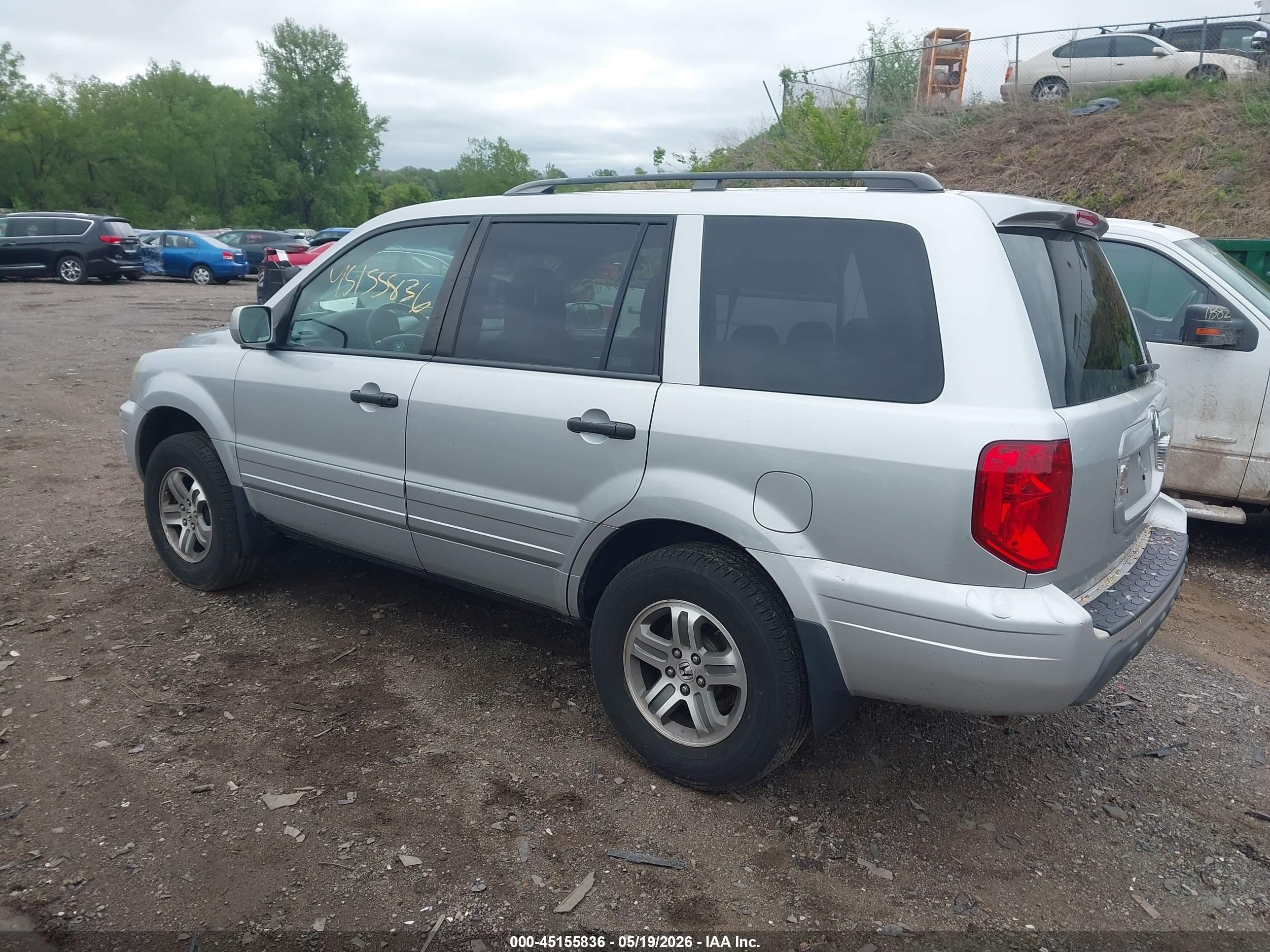 2005 Honda Pilot Ex-l Silver vin: 5FNYF18565B054967