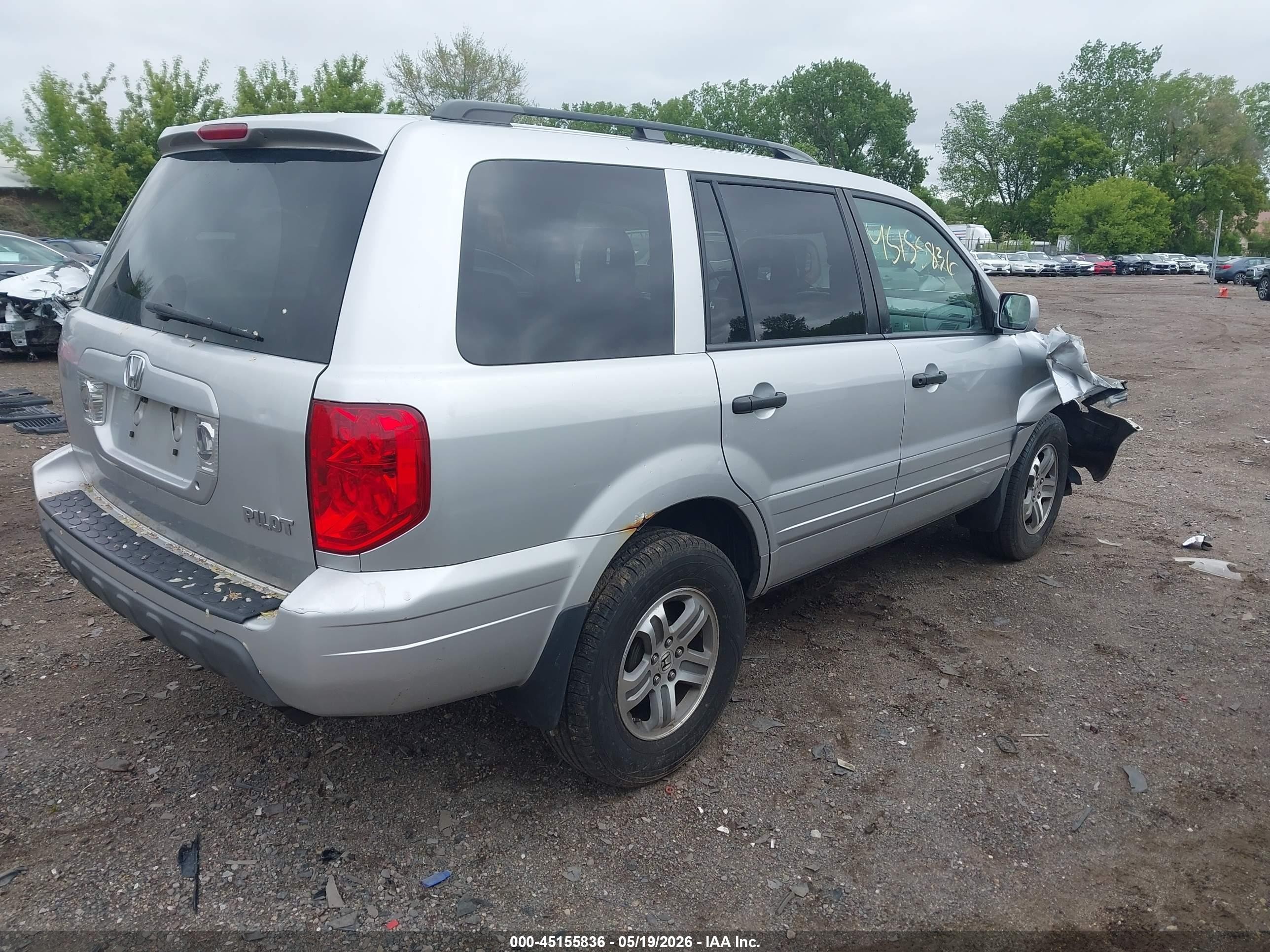2005 Honda Pilot Ex-l Silver vin: 5FNYF18565B054967