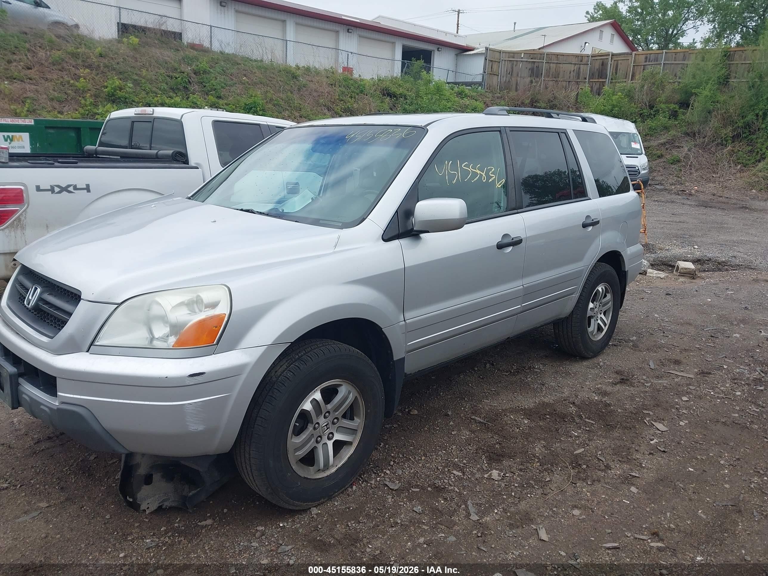 2005 Honda Pilot Ex-l Silver vin: 5FNYF18565B054967
