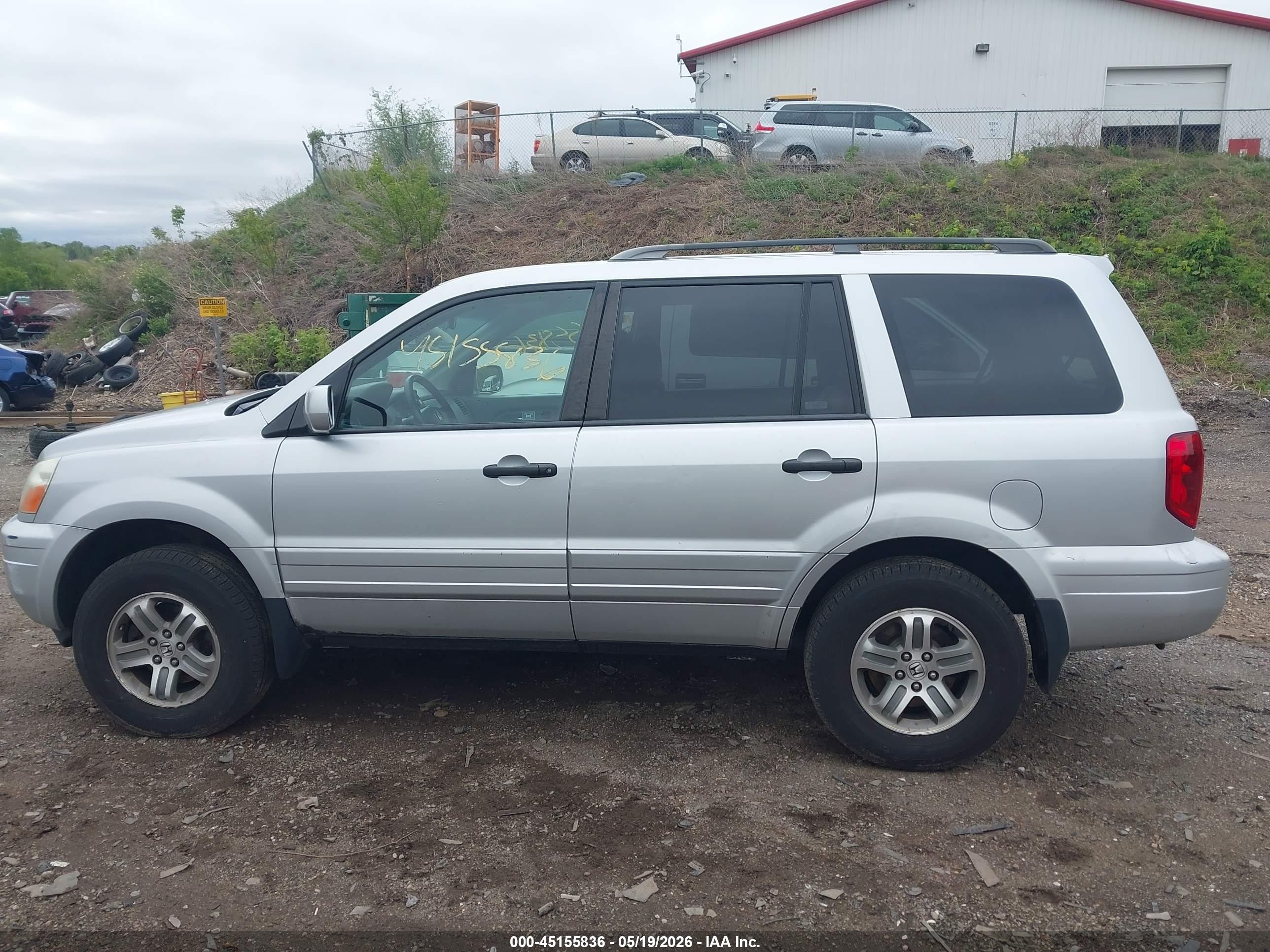2005 Honda Pilot Ex-l Silver vin: 5FNYF18565B054967
