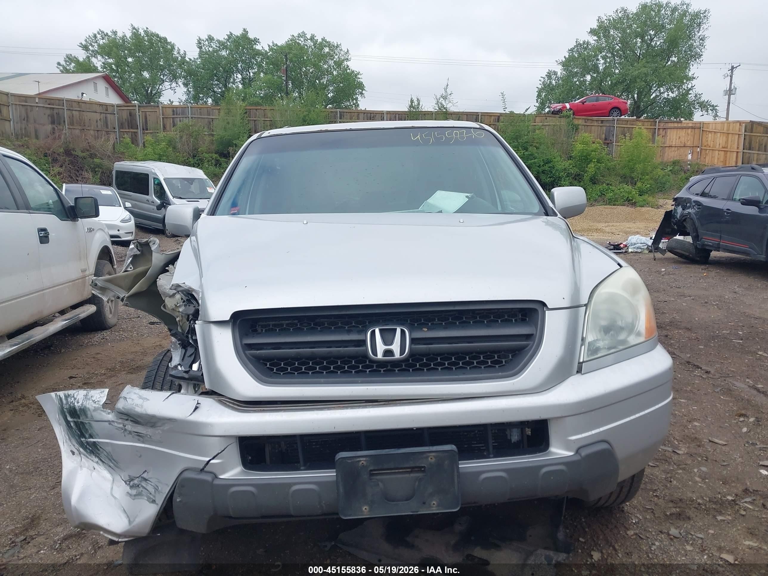 2005 Honda Pilot Ex-l Silver vin: 5FNYF18565B054967