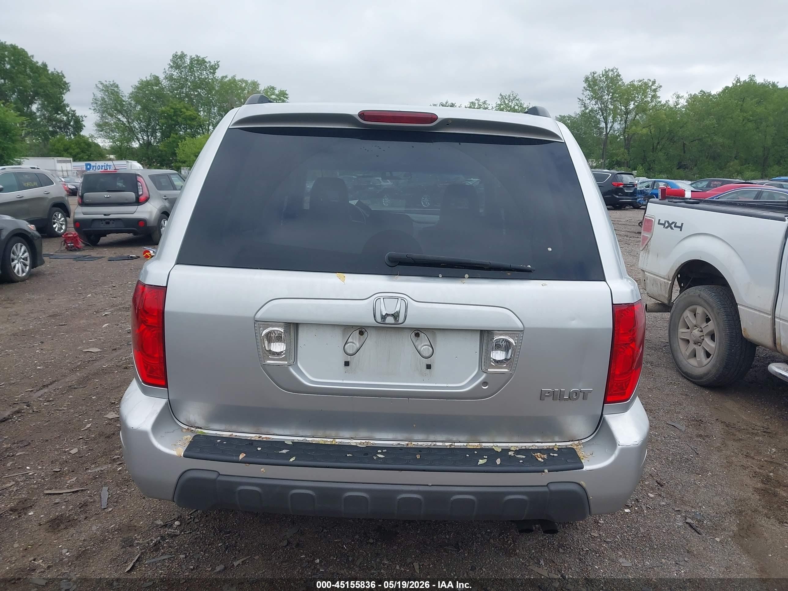 2005 Honda Pilot Ex-l Silver vin: 5FNYF18565B054967