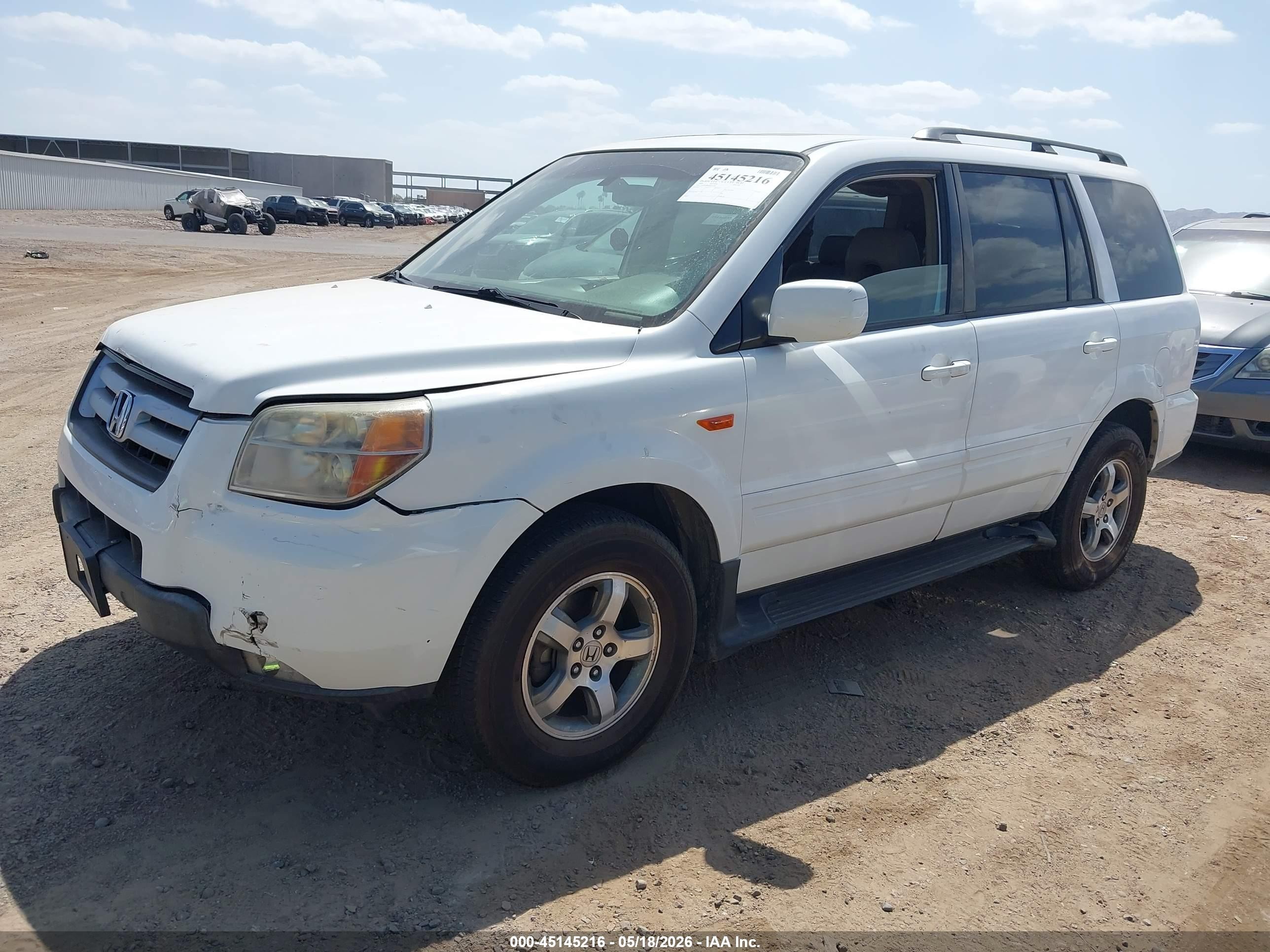 2008 Honda Pilot Ex-l White vin: 5FNYF18568B037445