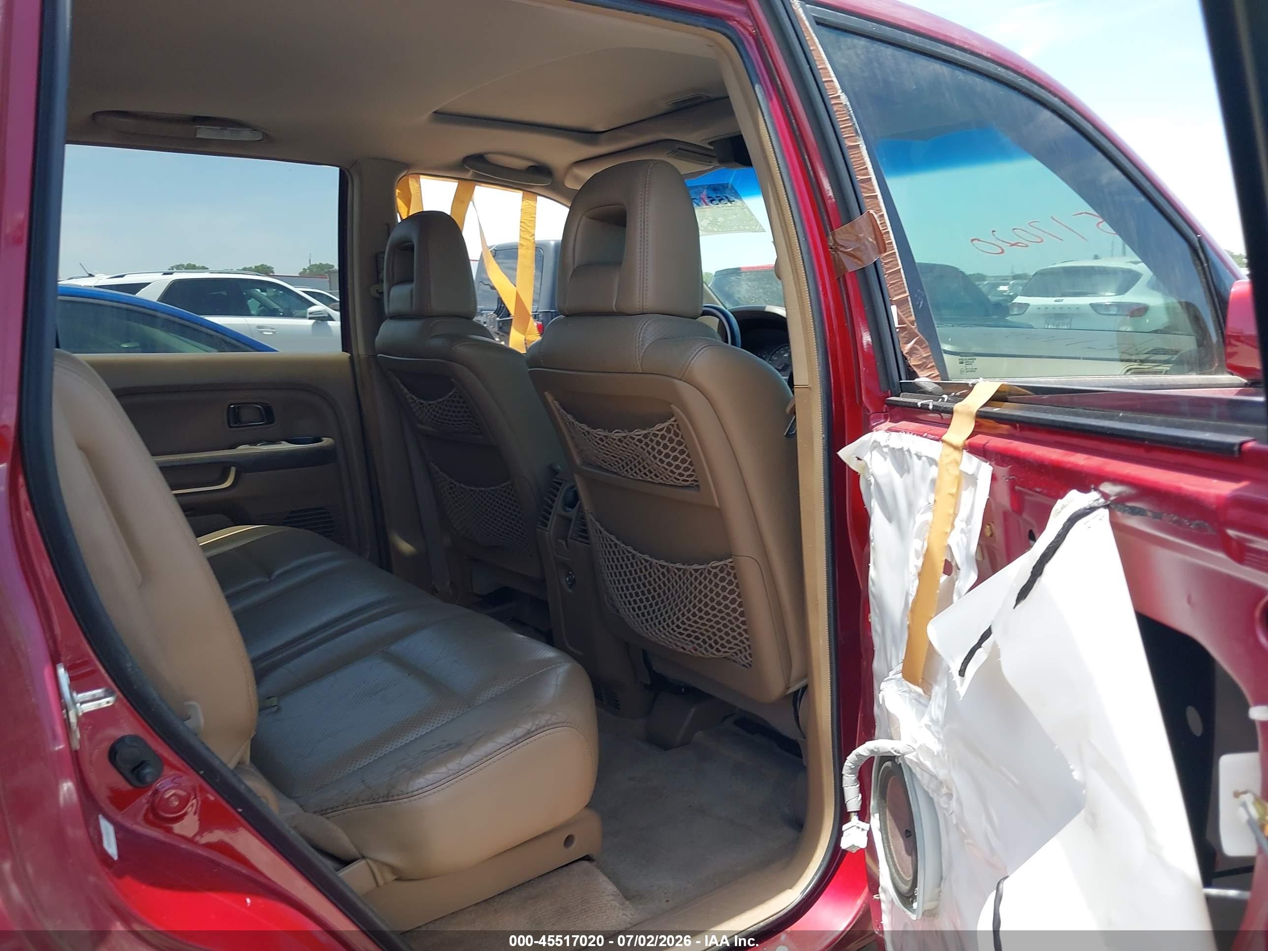 2005 Honda Pilot Ex-l Red vin: 5FNYF18575B022433
