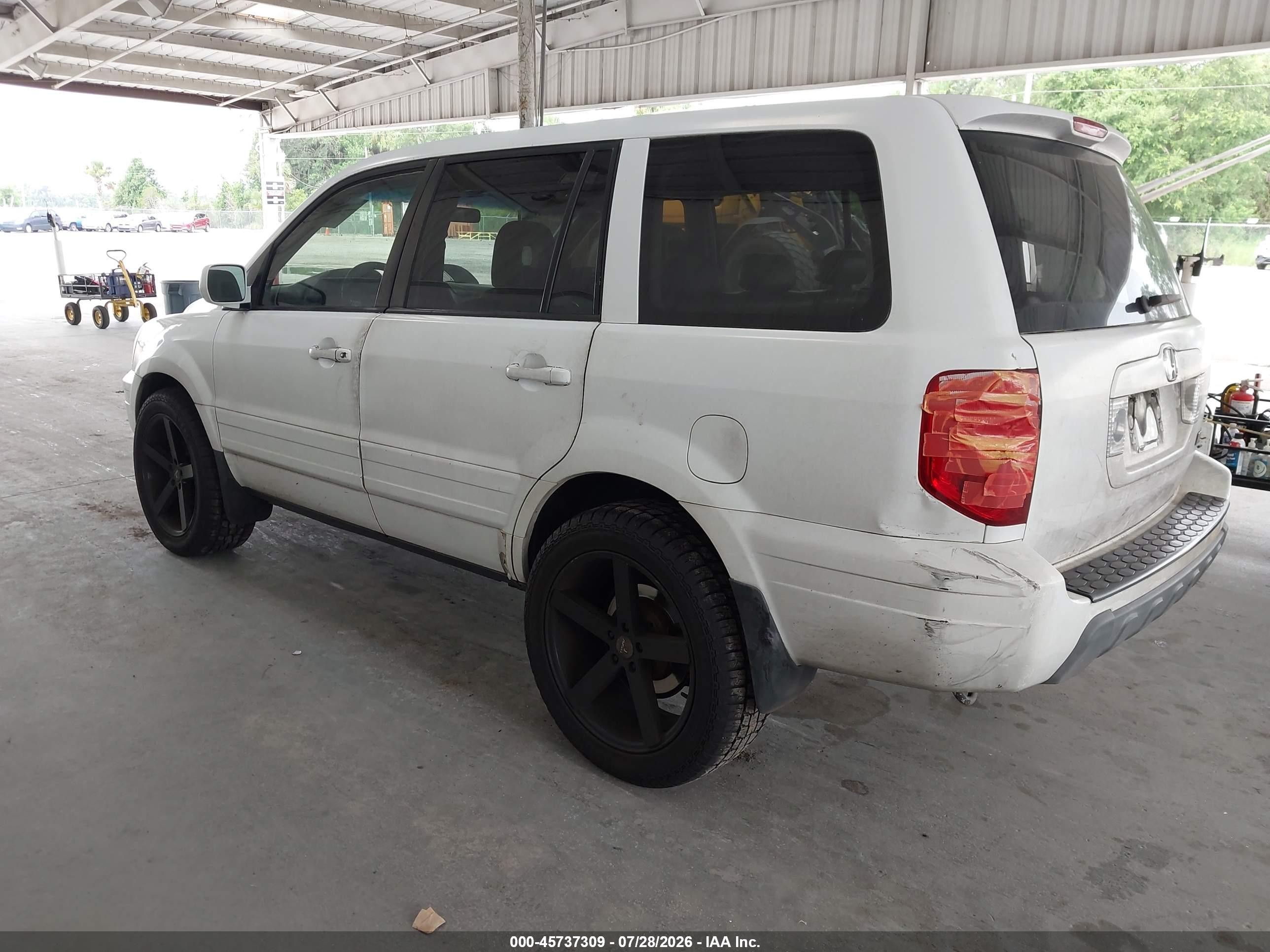 2005 Honda Pilot Ex-l White vin: 5FNYF18575B040740