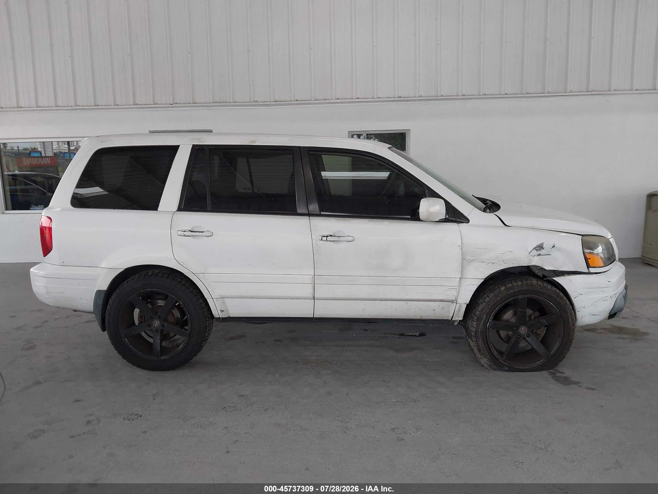 2005 Honda Pilot Ex-l White vin: 5FNYF18575B040740