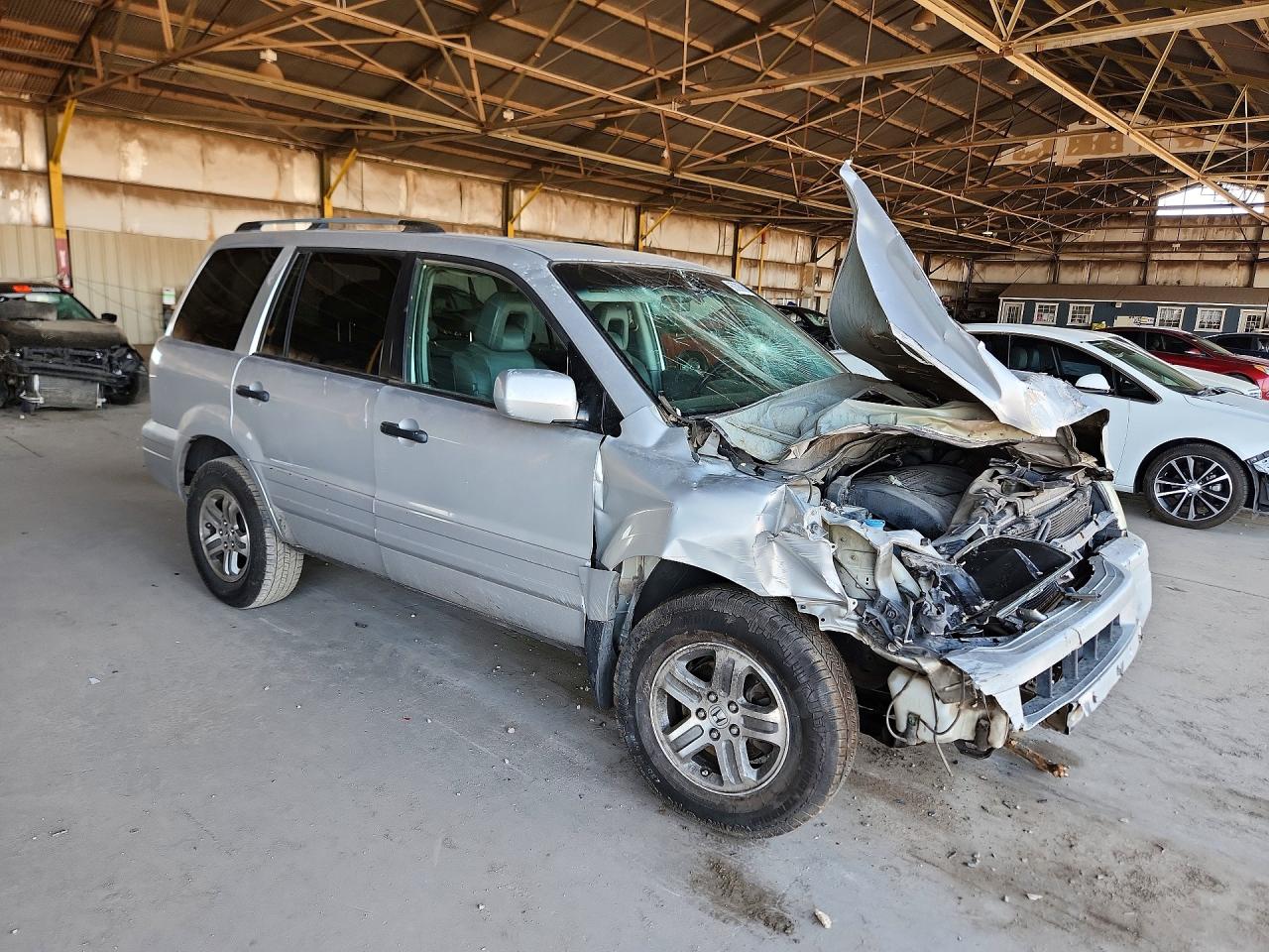 2005 Honda Pilot Exl Silver vin: 5FNYF18575B044481