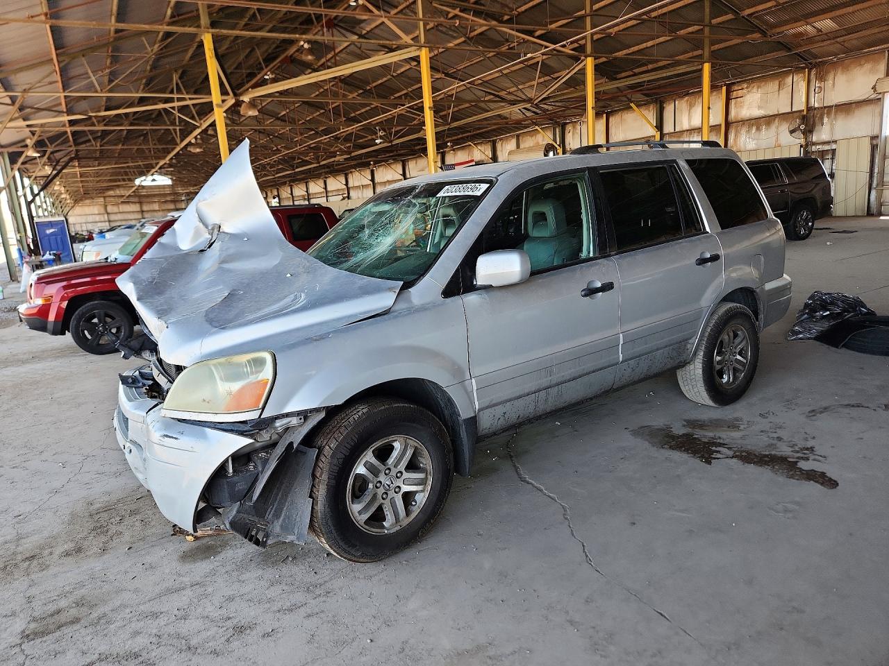2005 Honda Pilot Exl Silver vin: 5FNYF18575B044481