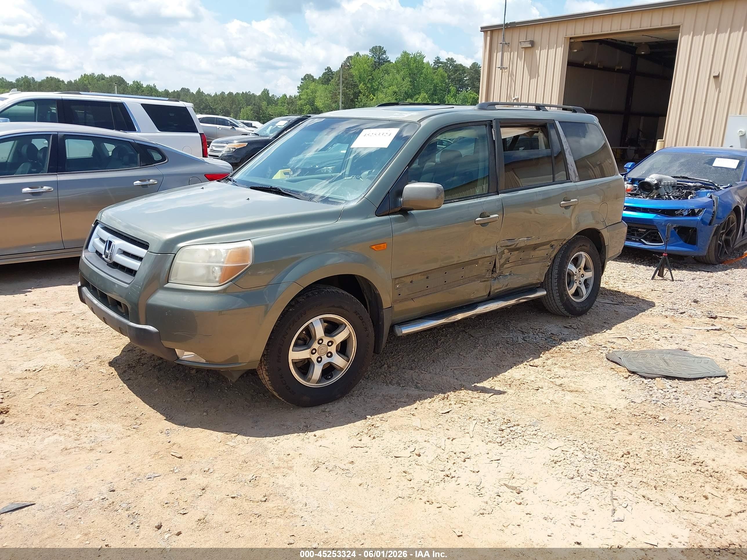 2007 Honda Pilot Ex-l Green vin: 5FNYF18577B007773