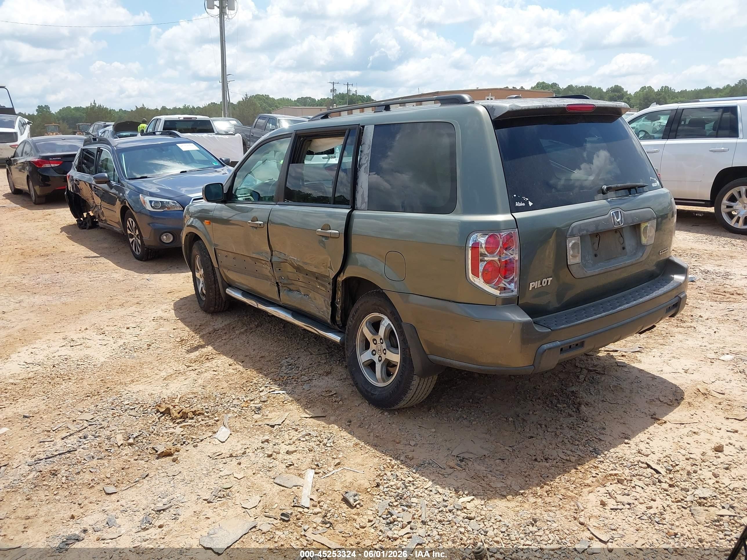2007 Honda Pilot Ex-l Green vin: 5FNYF18577B007773