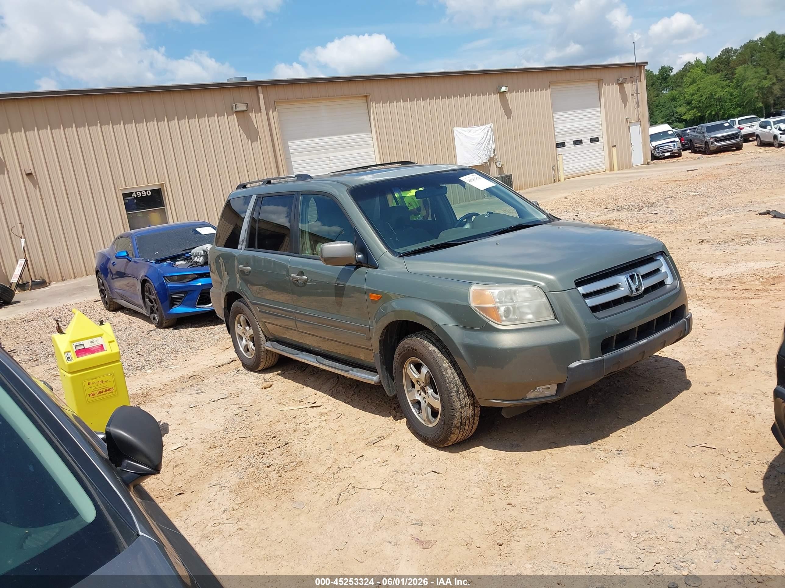2007 Honda Pilot Ex-l Green vin: 5FNYF18577B007773