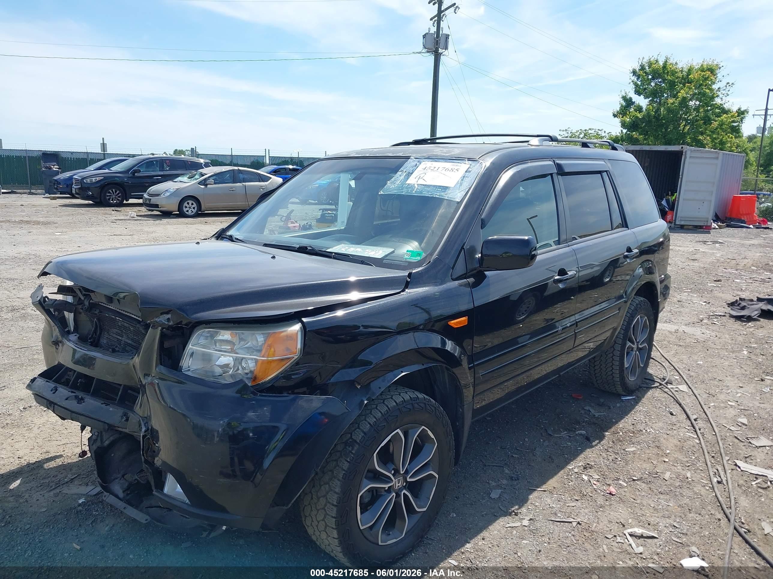 2008 Honda Pilot Ex-l Black vin: 5FNYF18578B053914