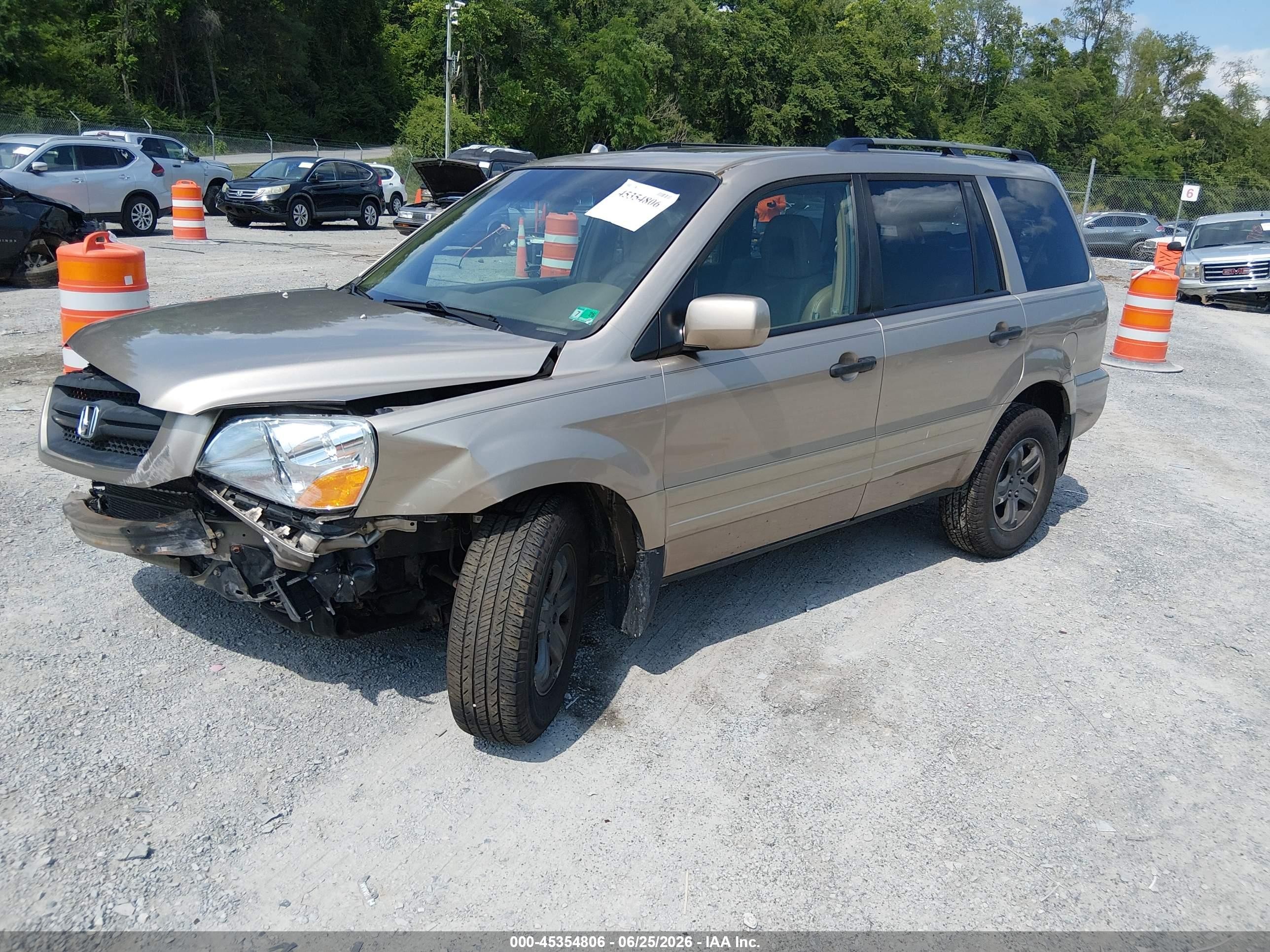 2005 Honda Pilot Ex-l Gold vin: 5FNYF18585B025518