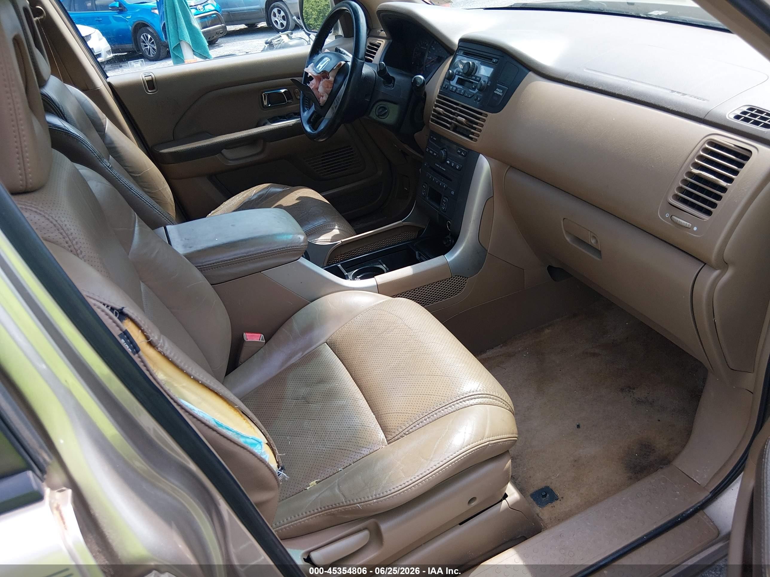 2005 Honda Pilot Ex-l Gold vin: 5FNYF18585B025518