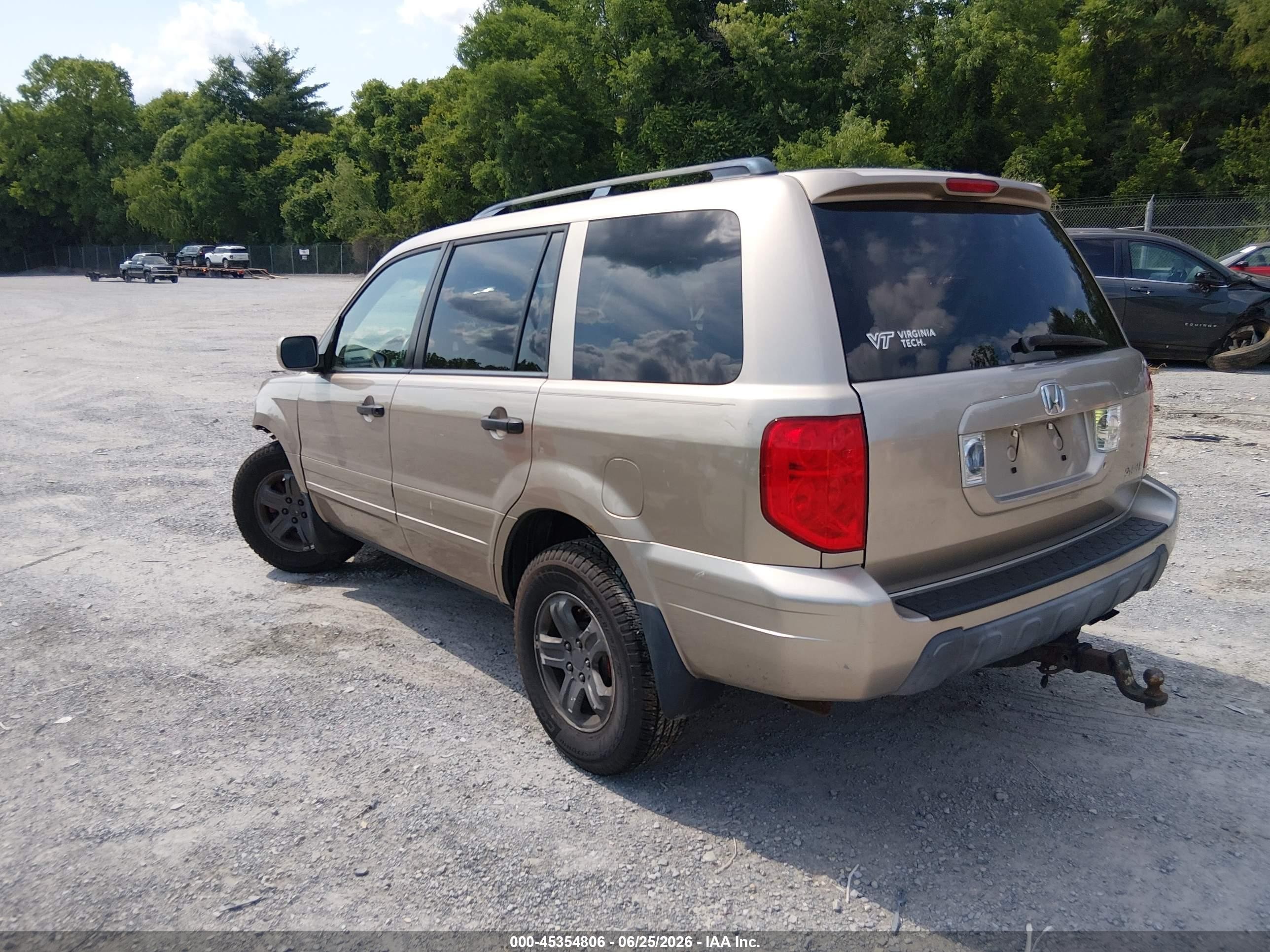 2005 Honda Pilot Ex-l Gold vin: 5FNYF18585B025518
