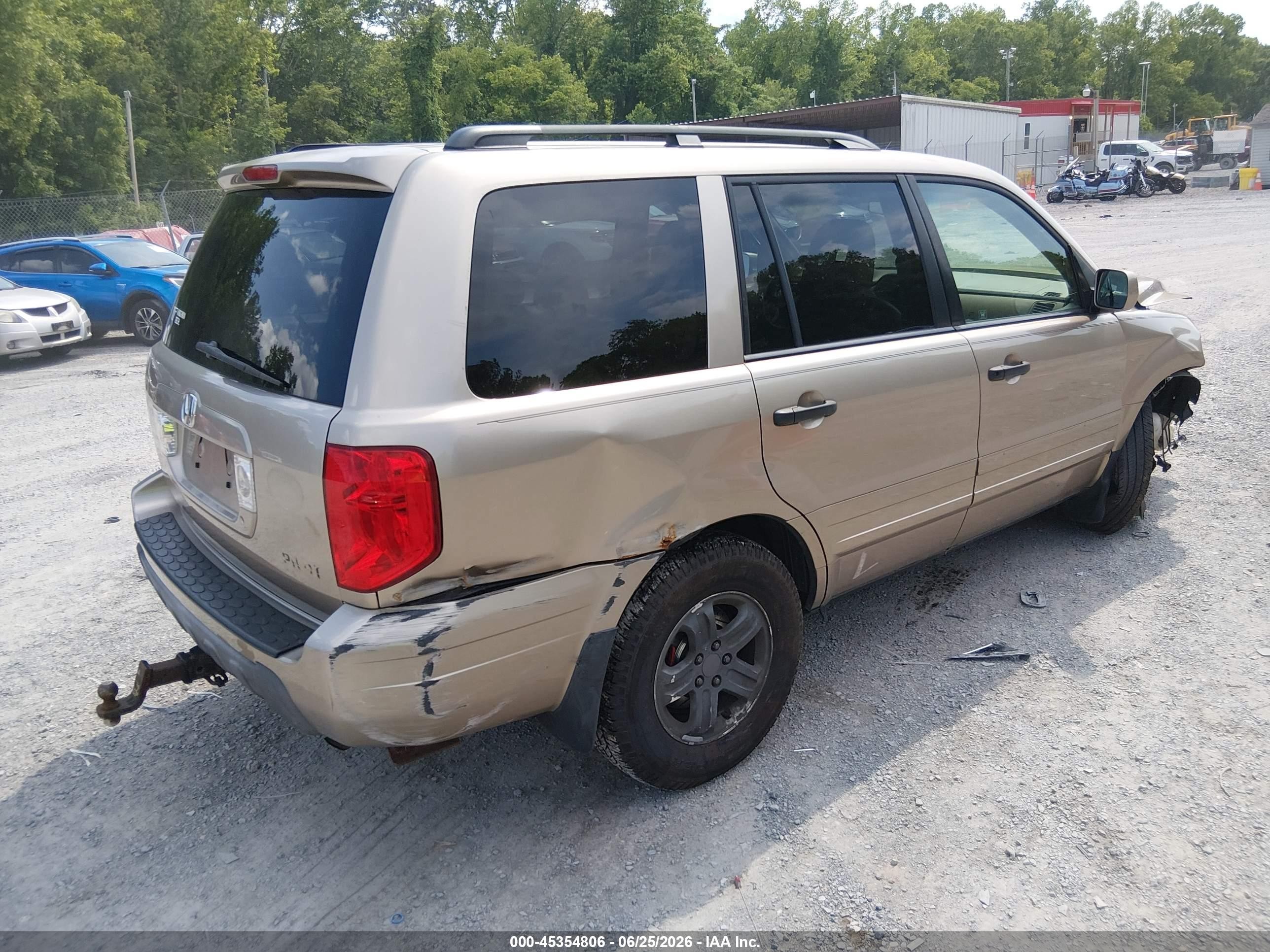 2005 Honda Pilot Ex-l Gold vin: 5FNYF18585B025518