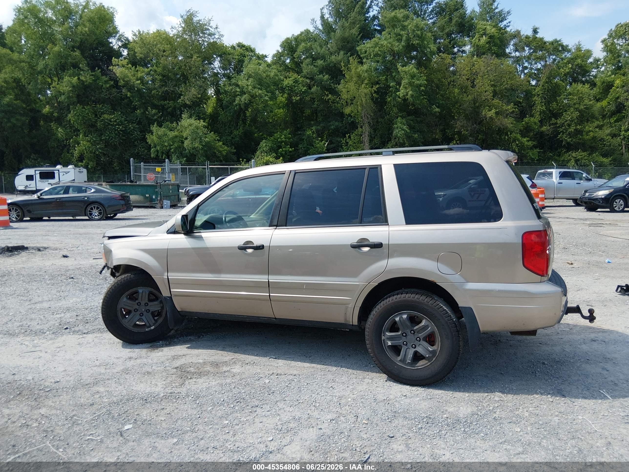 2005 Honda Pilot Ex-l Gold vin: 5FNYF18585B025518