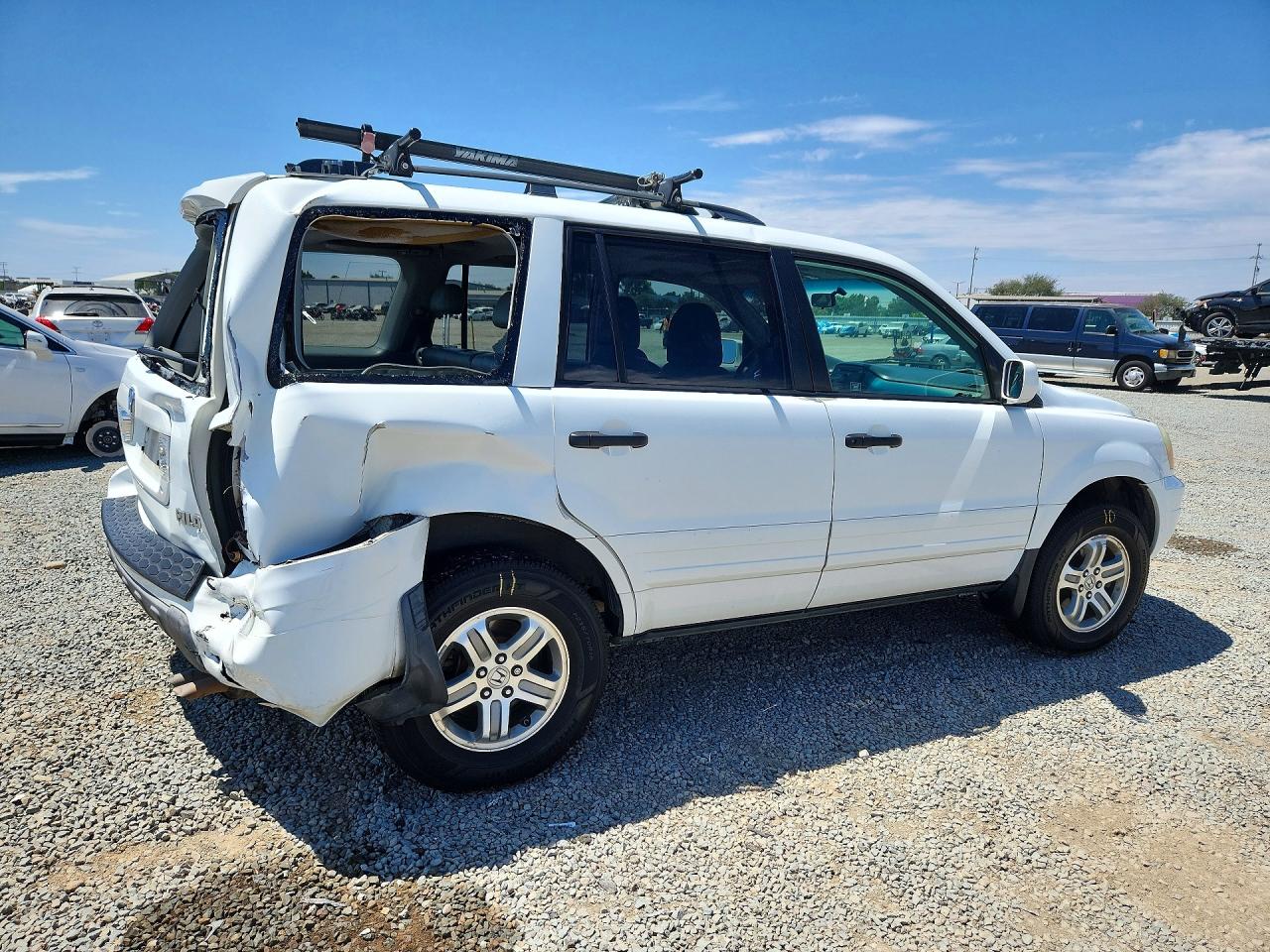2005 Honda Pilot Exl White vin: 5FNYF18585B039385