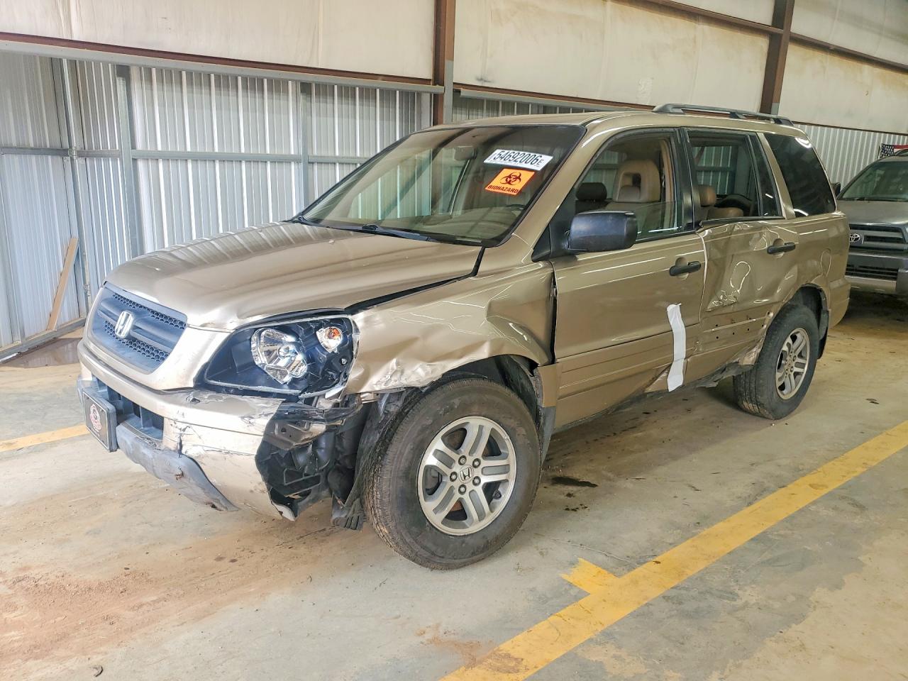 2005 Honda Pilot Exl Золотой vin: 5FNYF18585B063590