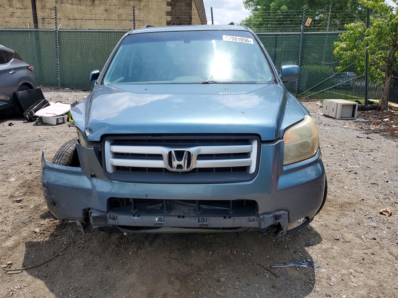 2006 Honda Pilot Ex Blue vin: 5FNYF18586B002841