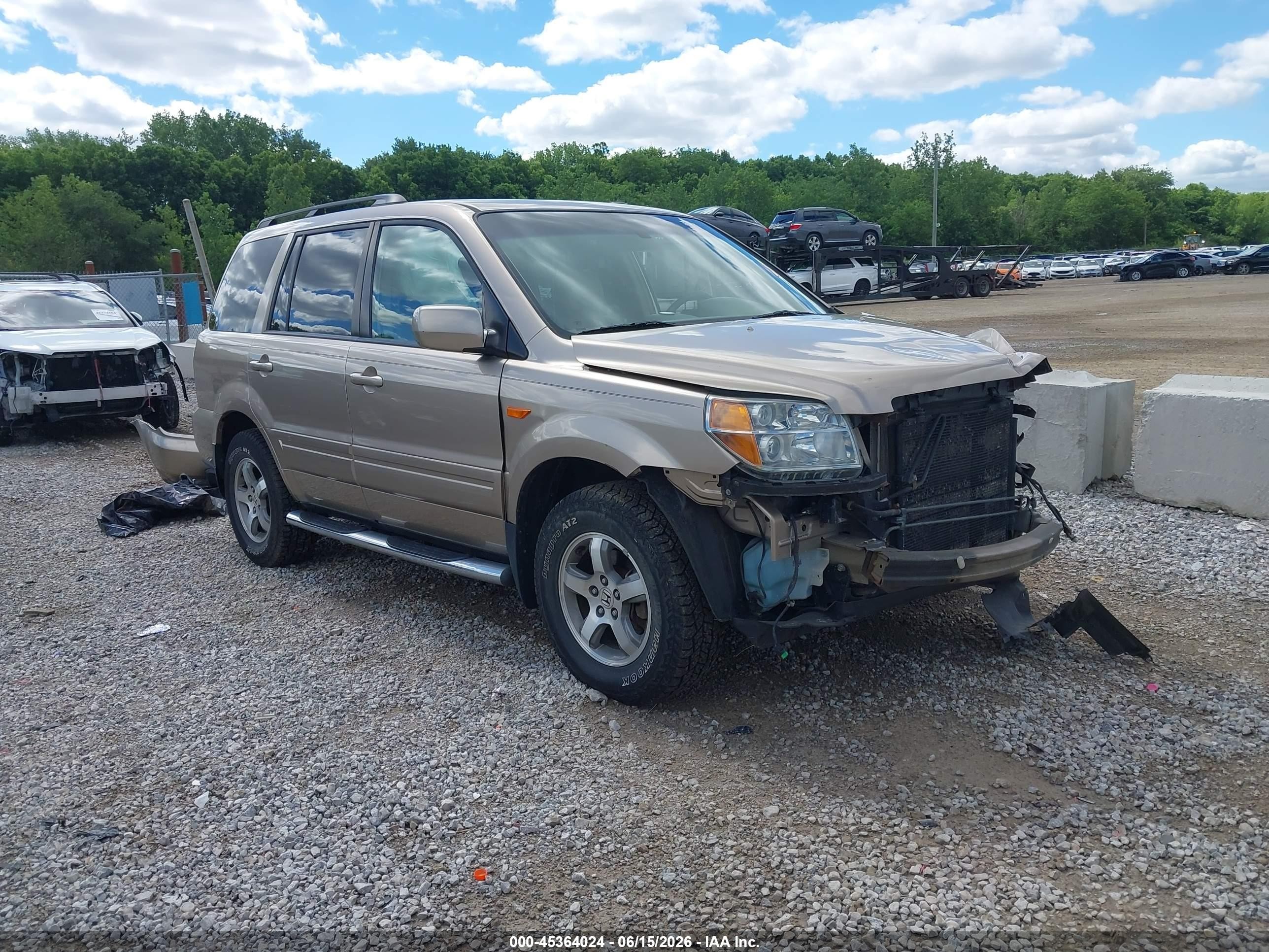 2006 Honda Pilot Ex-l Gold vin: 5FNYF18586B025858