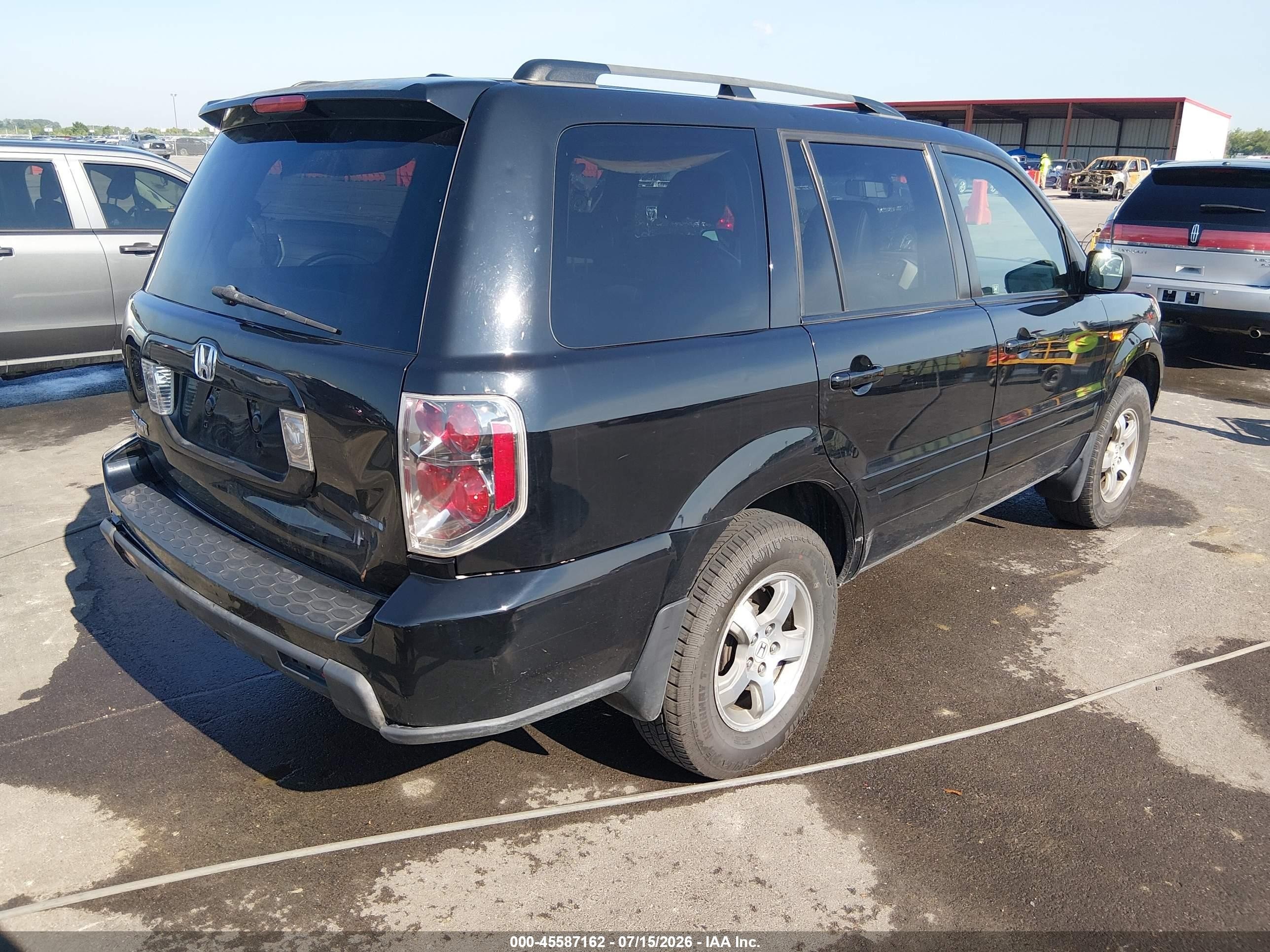 2007 Honda Pilot Ex-l Черный vin: 5FNYF18587B004610