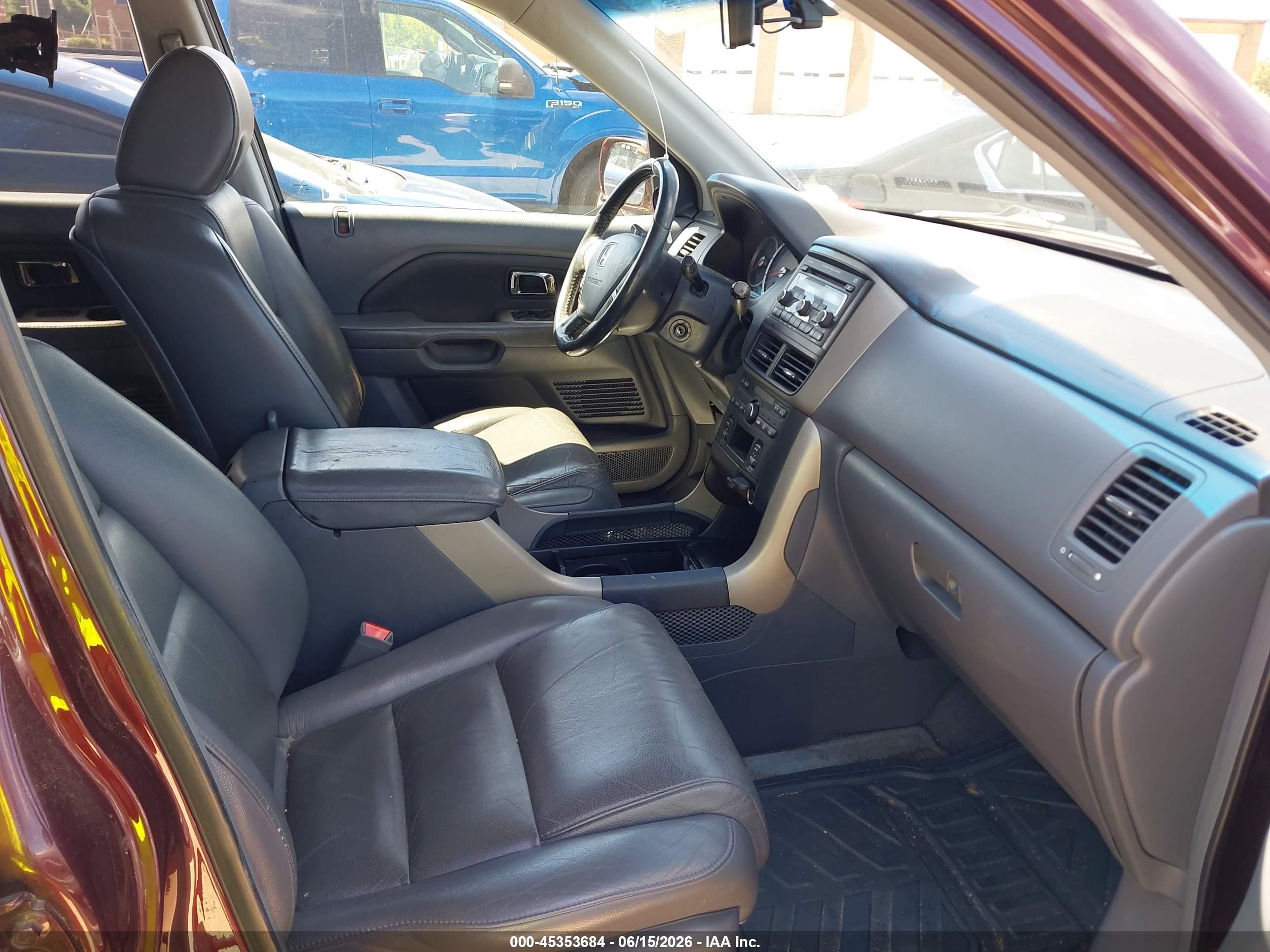 2007 Honda Pilot Ex-l Maroon vin: 5FNYF18587B006261