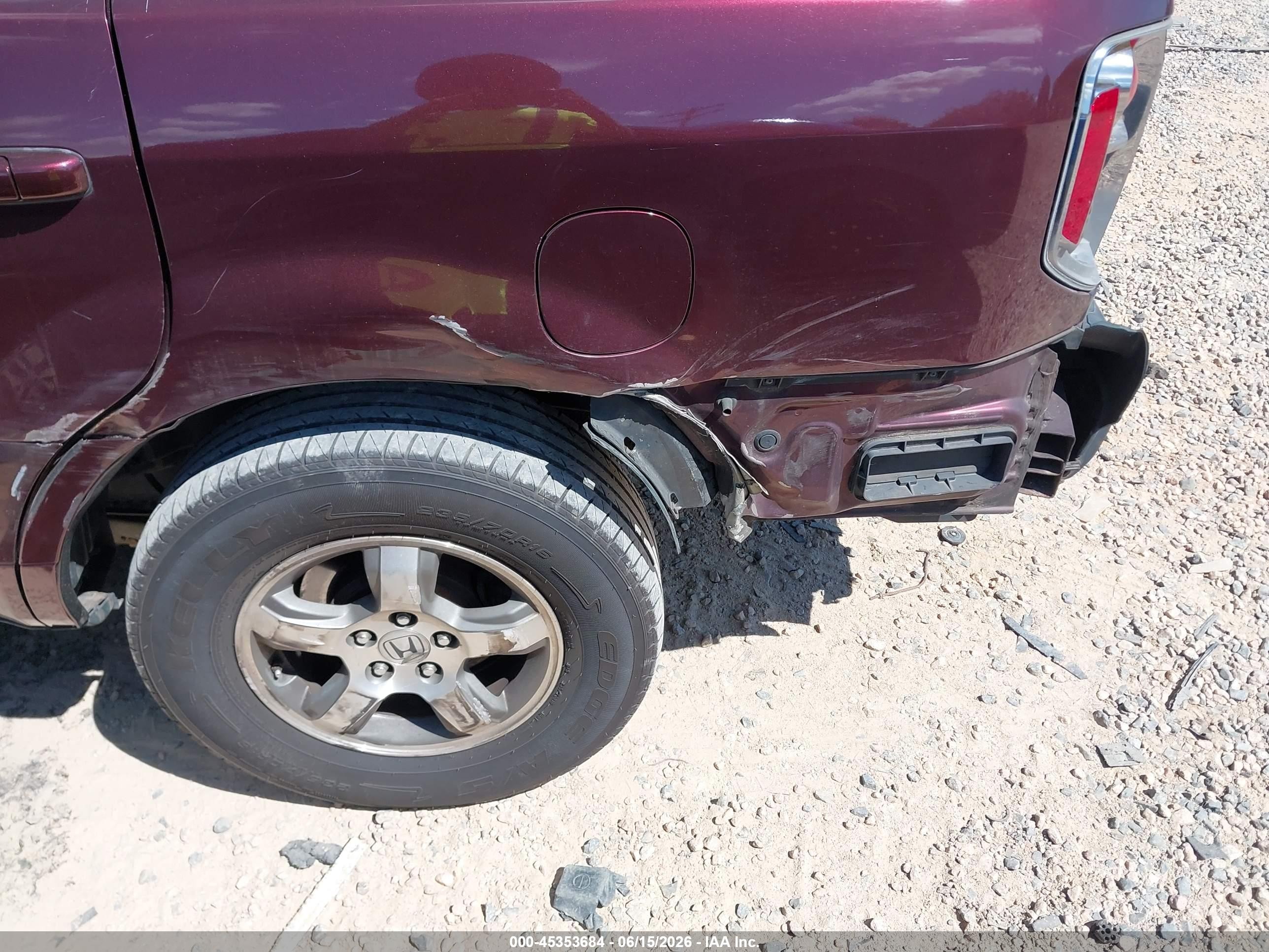 2007 Honda Pilot Ex-l Maroon vin: 5FNYF18587B006261