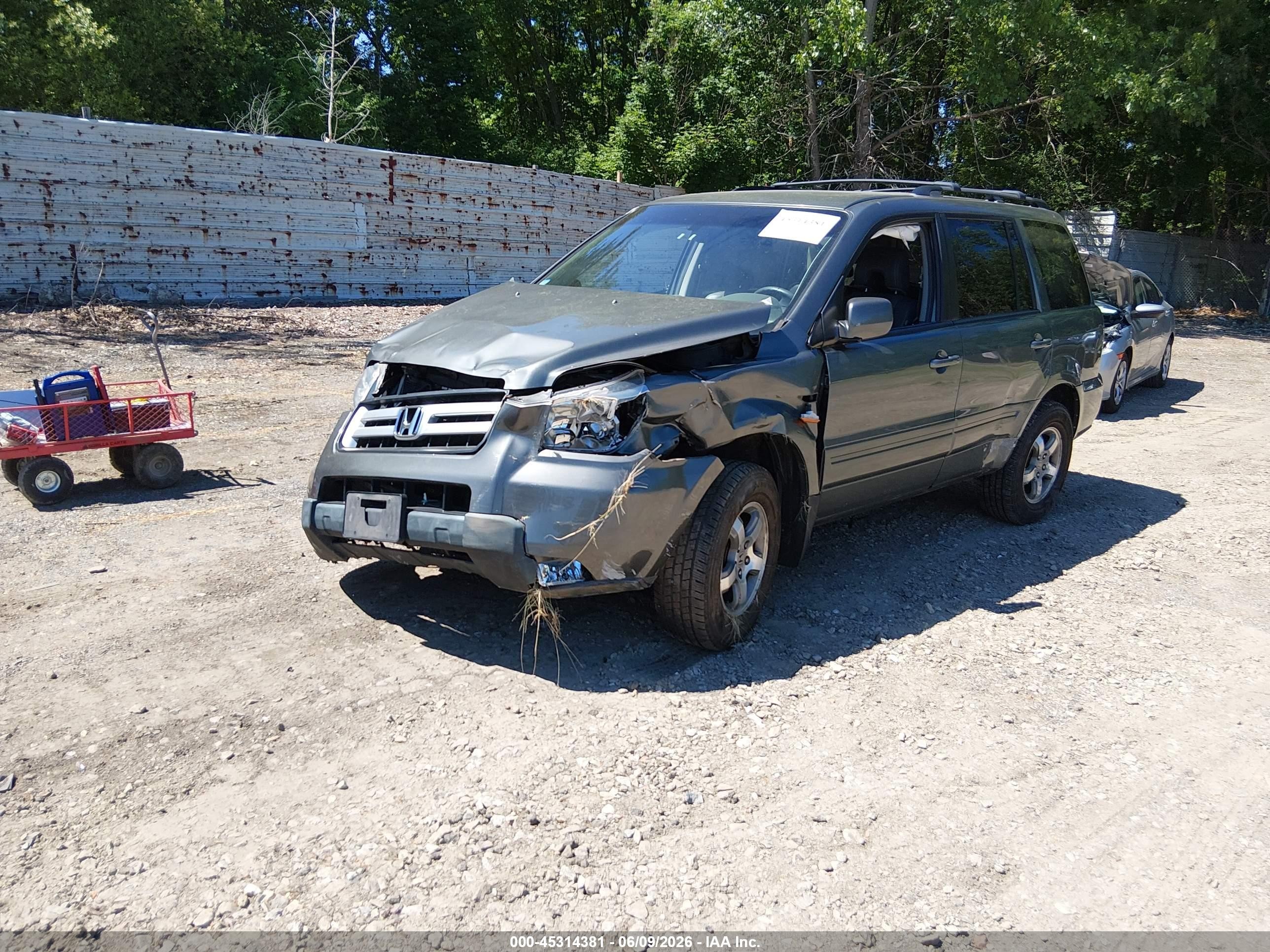 2007 Honda Pilot Ex-l Gray vin: 5FNYF18587B025389