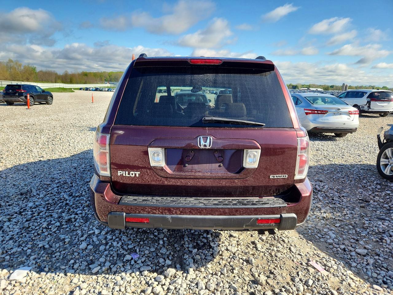 2008 Honda Pilot Exl Burgundy vin: 5FNYF18588B018668